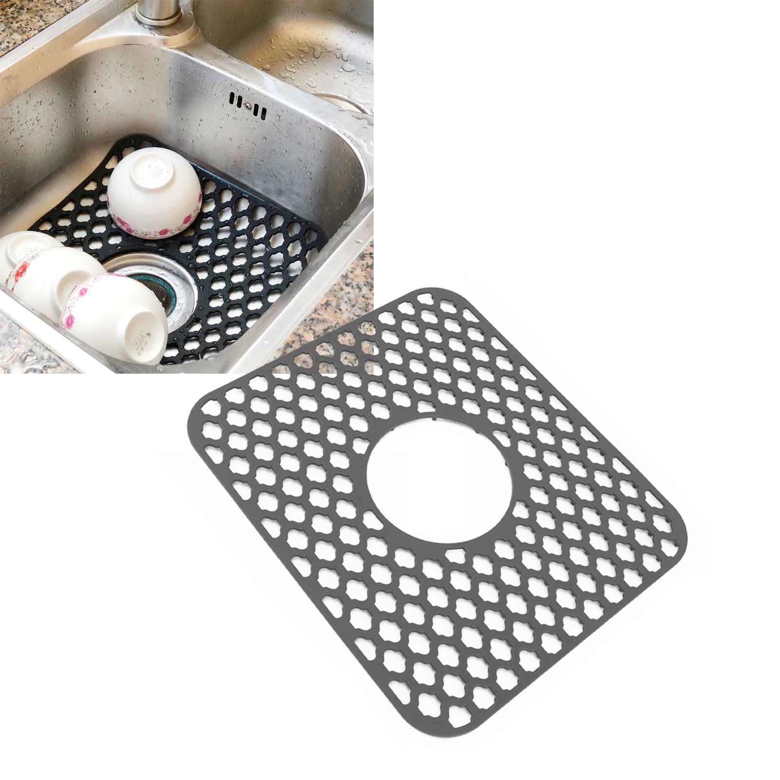 Sink Protector for Kitchen Silicone Non Slip Heat Resistant Mat for Bottom of view 12