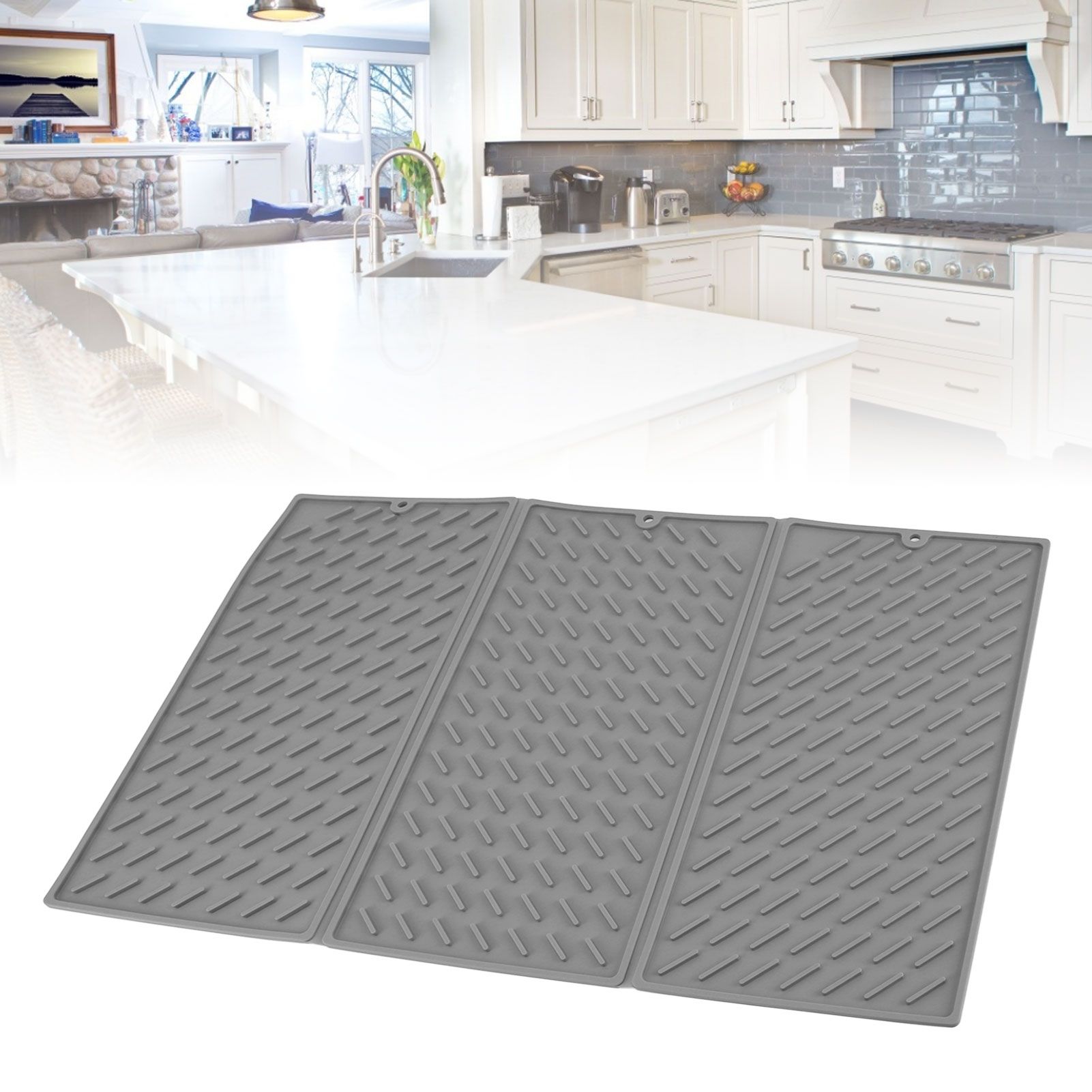 3 Fold Counter Foldable Drying Mat Silicone Fast Drying Waterproof Reusable view 12