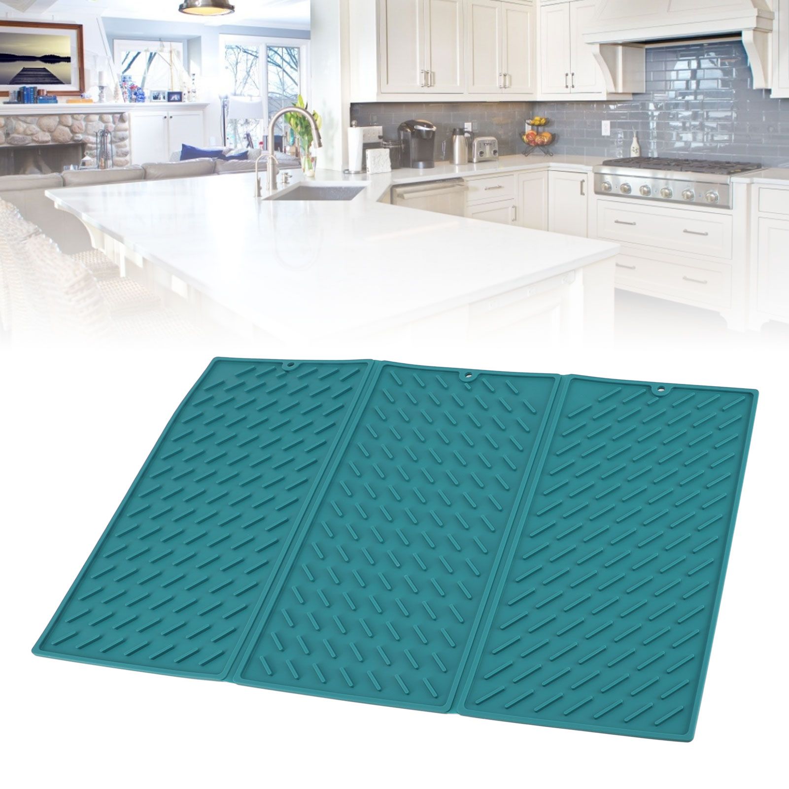 3 Fold Counter Foldable Drying Mat Silicone Fast Drying Waterproof Reusable view 12