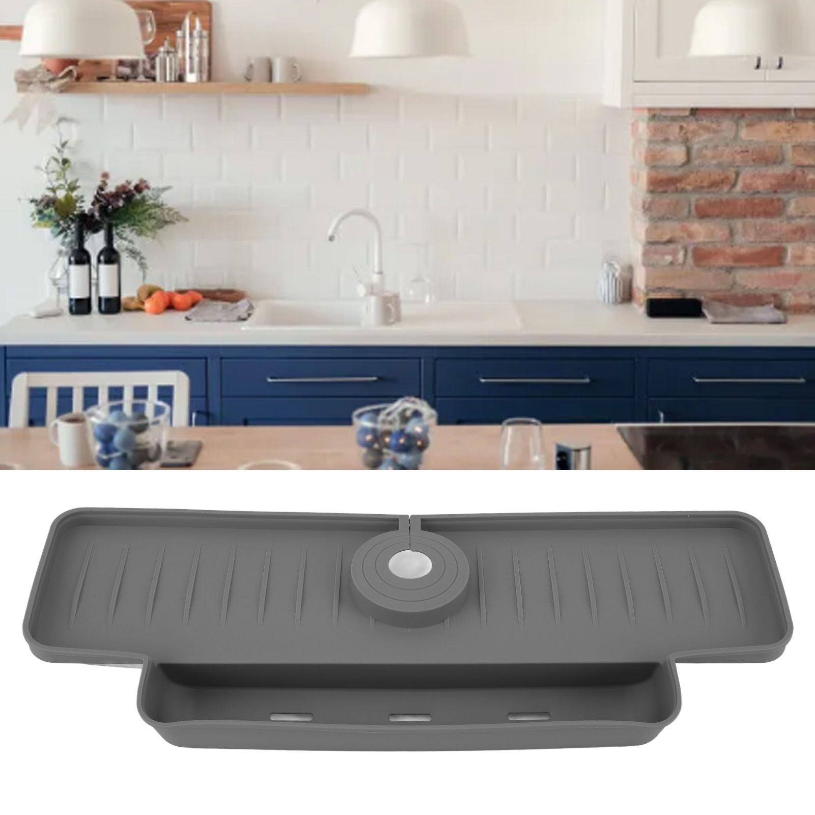 Faucet Splash Proof Draining Rack Silicone Foldable Faucet Handle Drip Catcher view 11