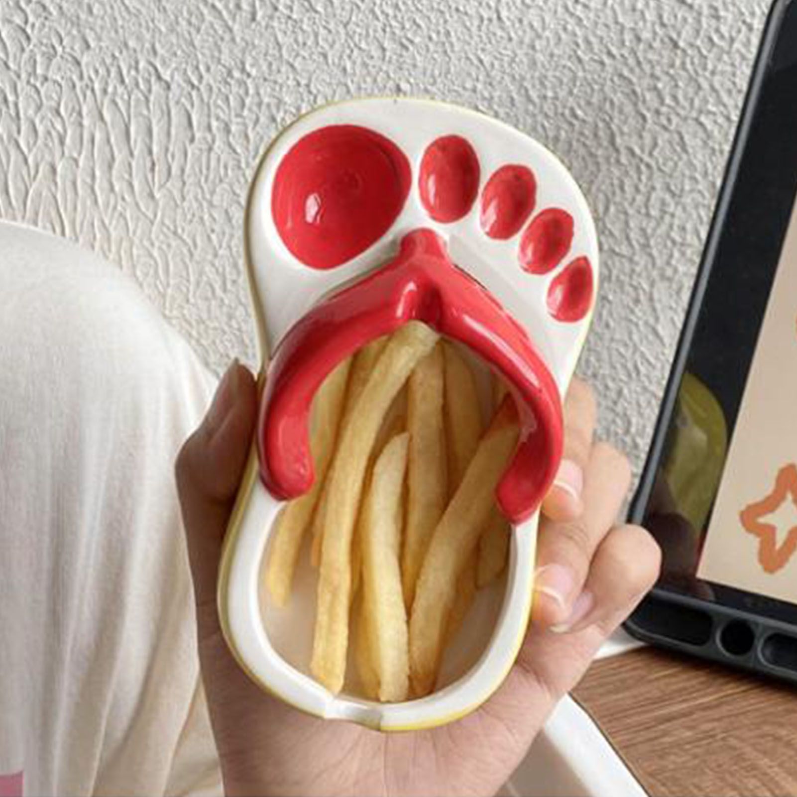 Ceramic French Fries Dish Cute Flip Flops French Fries Plate Cute Ceramic Bowl view 6