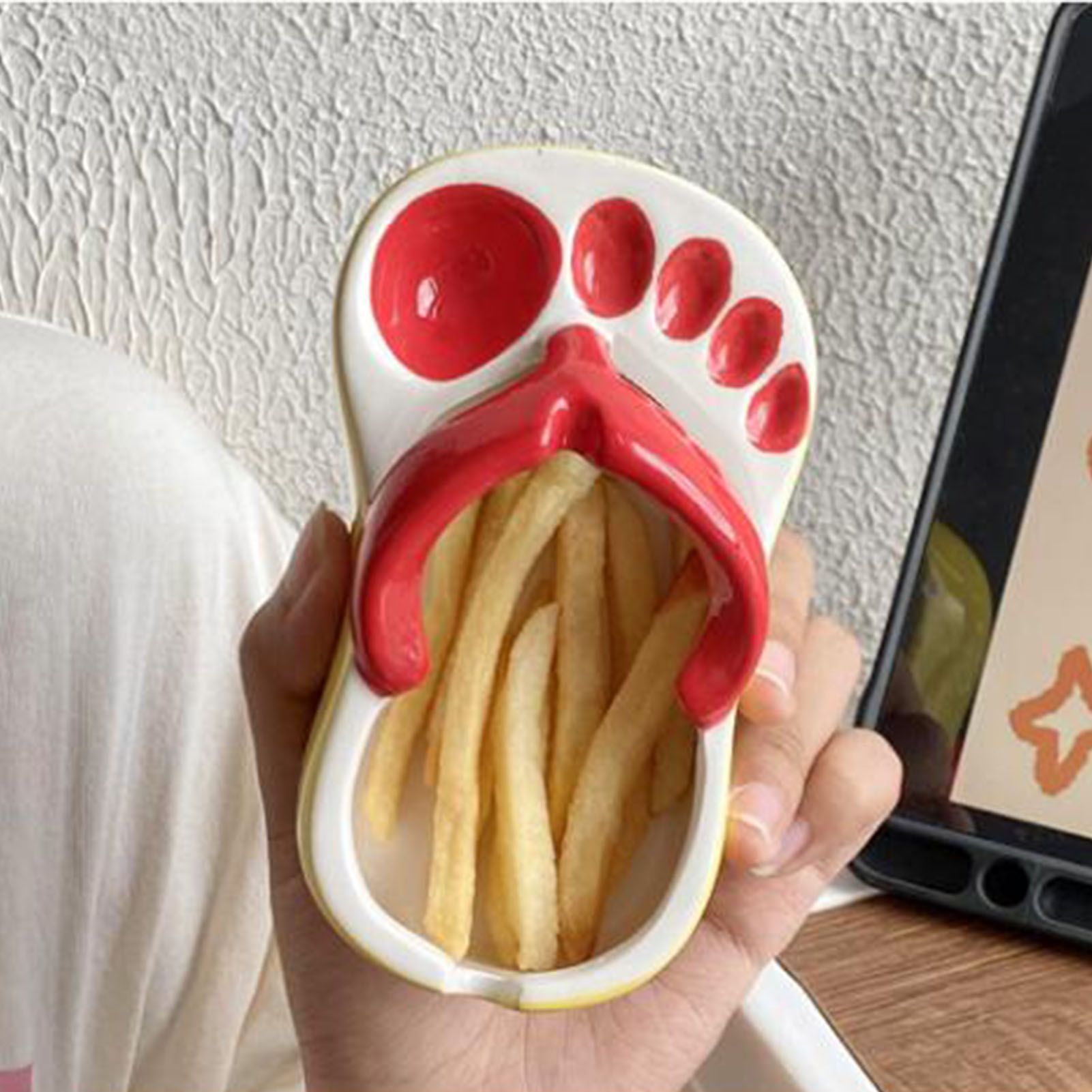 Ceramic French Fries Dish Cute Flip Flops French Fries Plate Cute Ceramic Bowl view 7