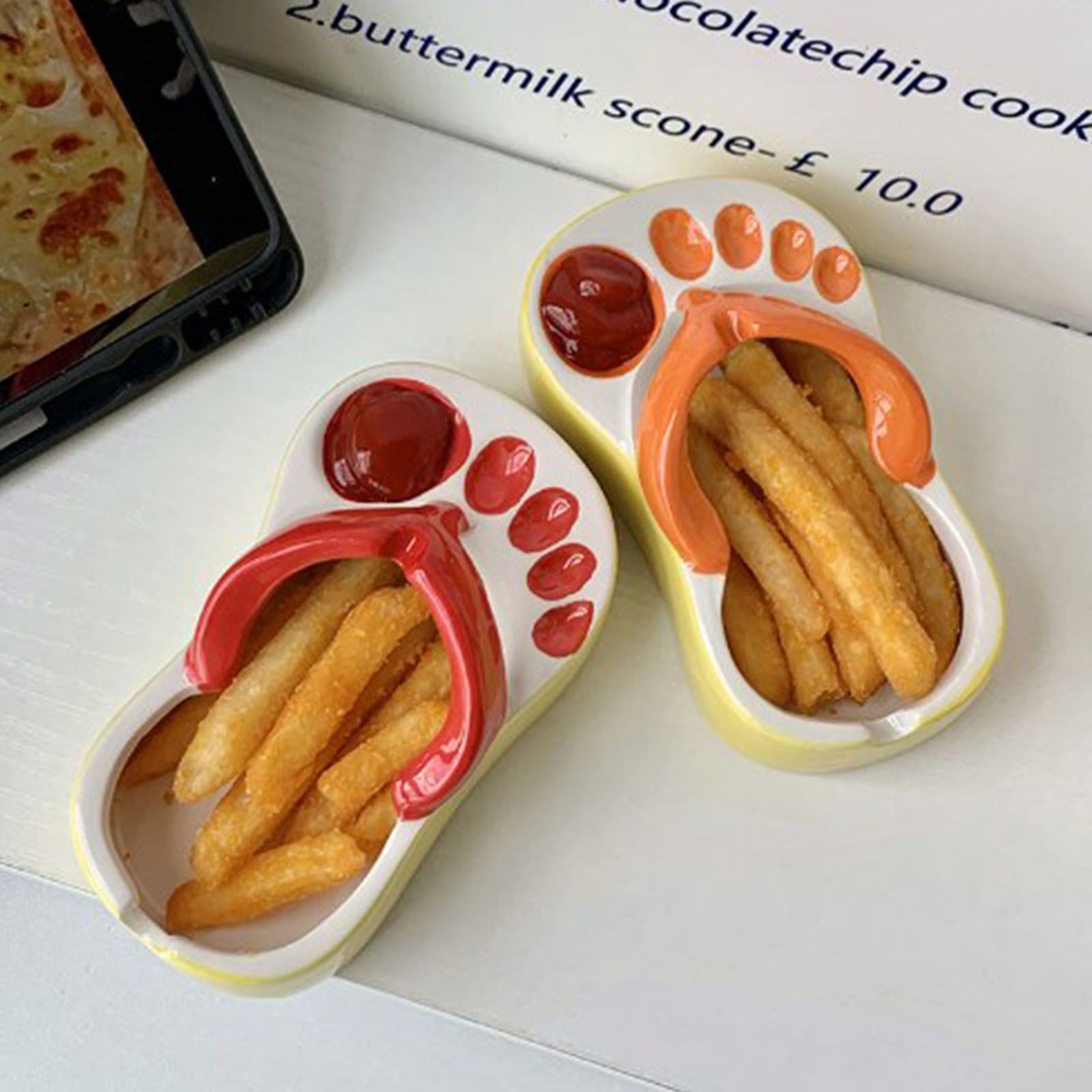 Ceramic French Fries Dish Cute Flip Flops French Fries Plate Cute Ceramic Bowl view 11
