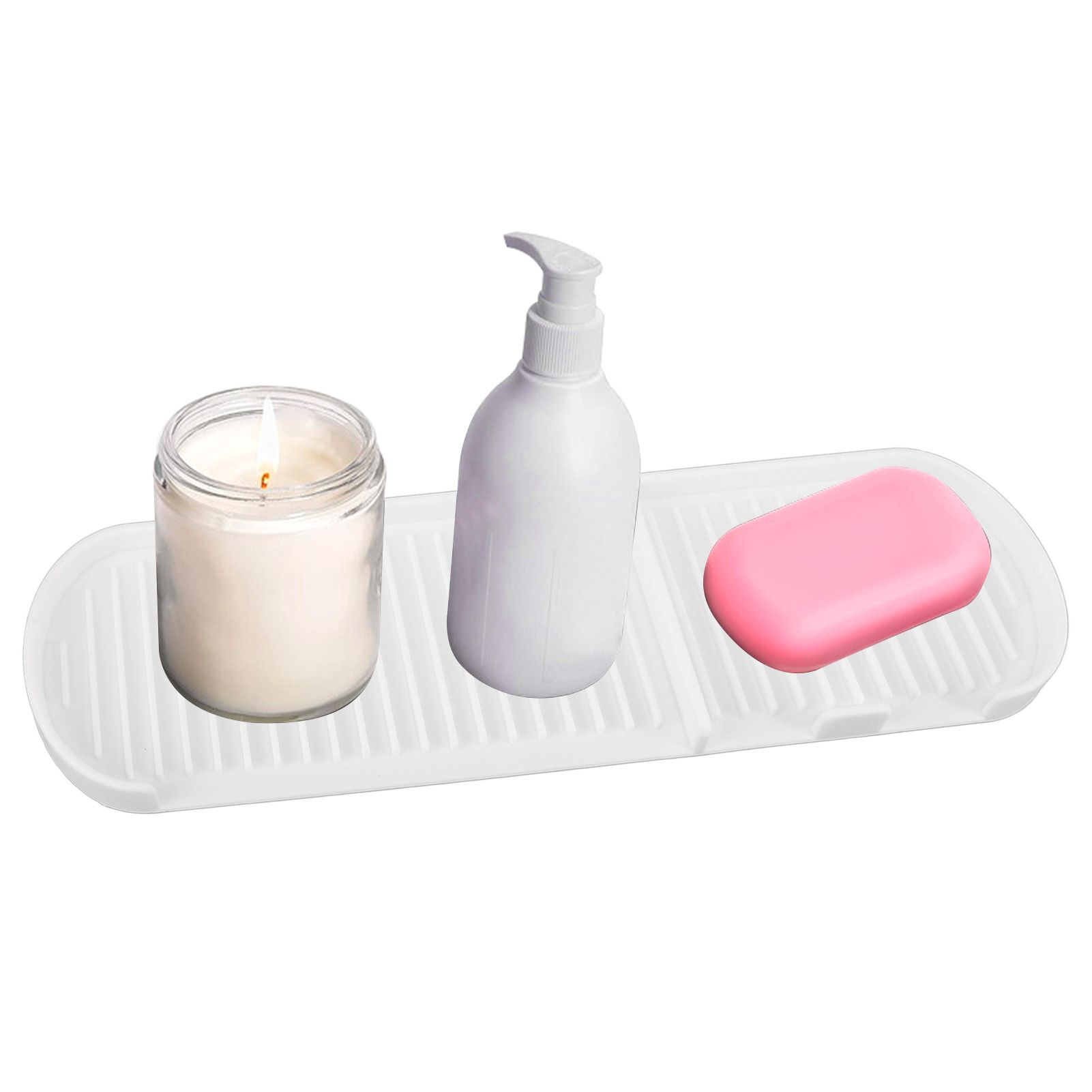 Counter Silicone Drainage Tray Food Grade Skid Resistance Frosted Bottom view 12