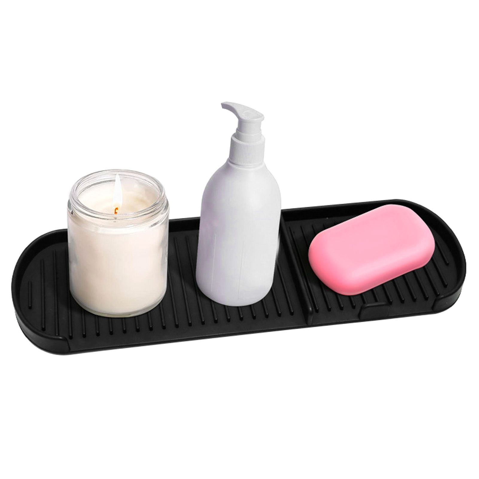 Counter Silicone Drainage Tray Food Grade Skid Resistance Frosted Bottom view 11