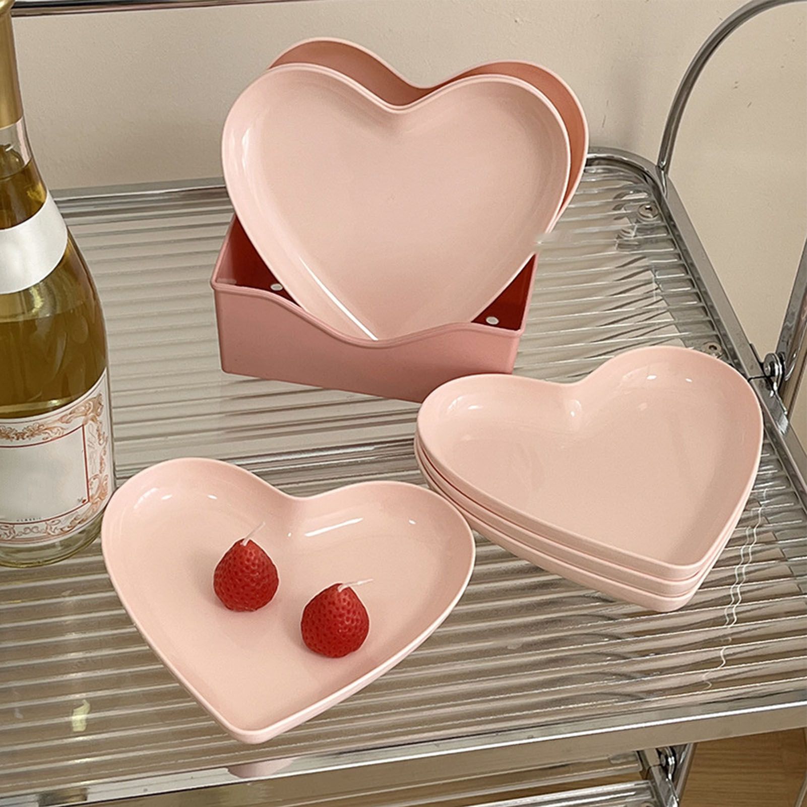 Serving Platter Heart Shape Dinner Plate Plastic Easy to Clean Versatile view 9