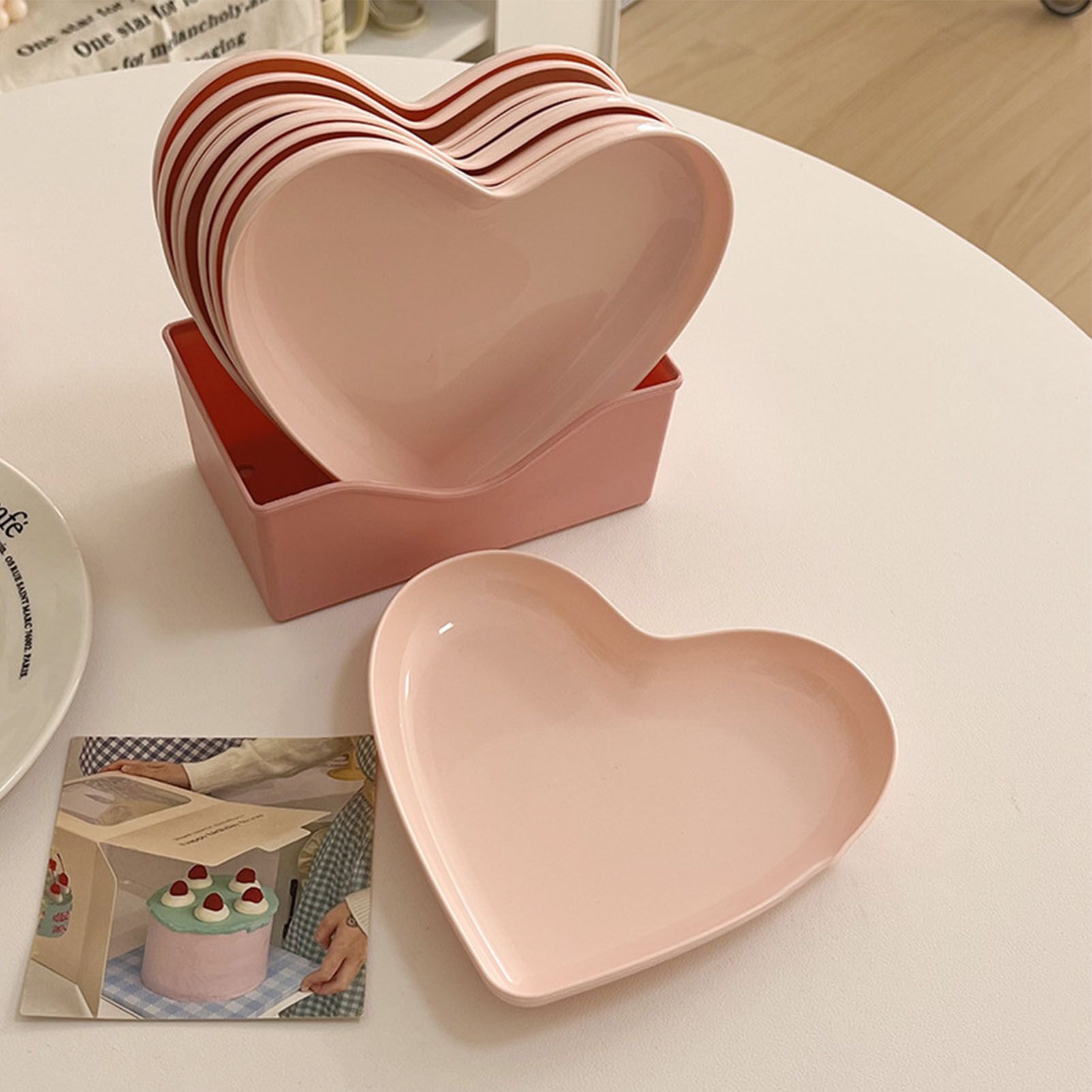 Serving Platter Heart Shape Dinner Plate Plastic Easy to Clean Versatile view 14