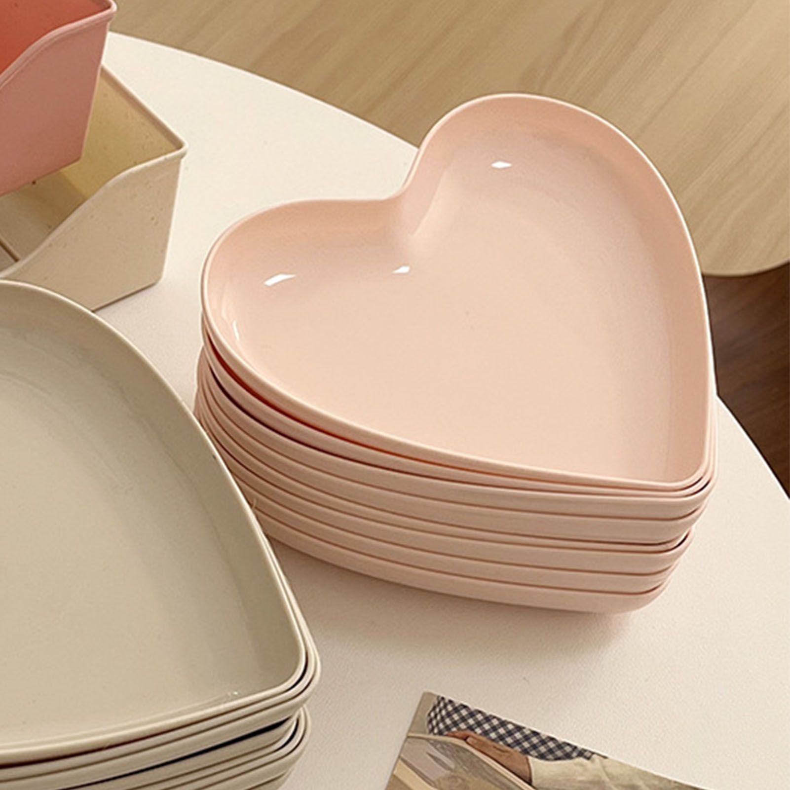 Serving Platter Heart Shape Dinner Plate Plastic Easy to Clean Versatile view 13