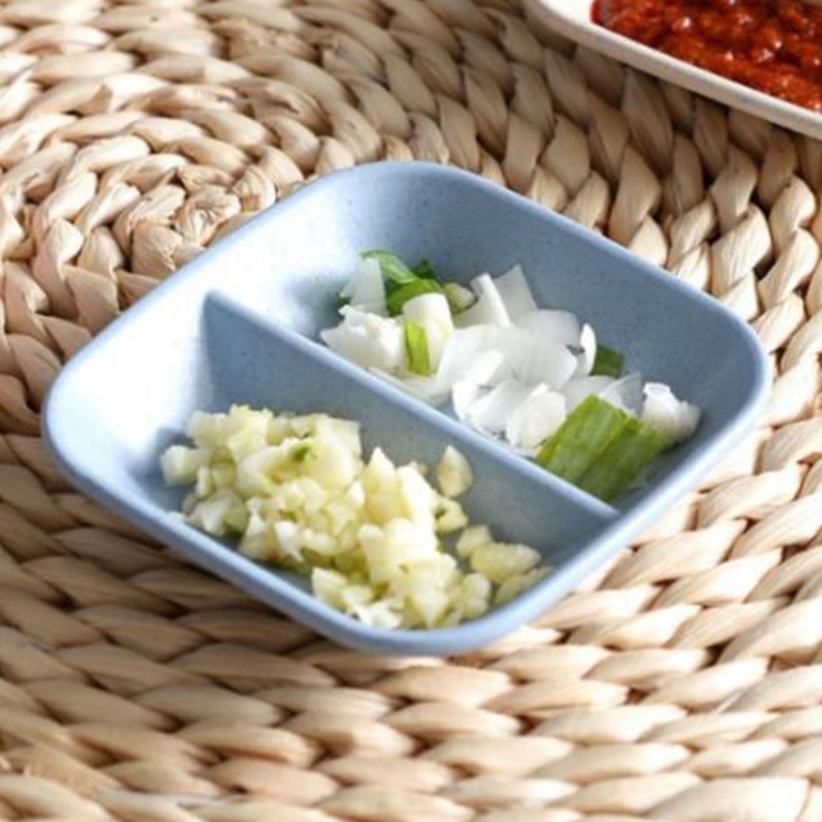 Dipping Bowl Wheat Straw Divided Compact Practical Dip Sauce Dish for Home view 13