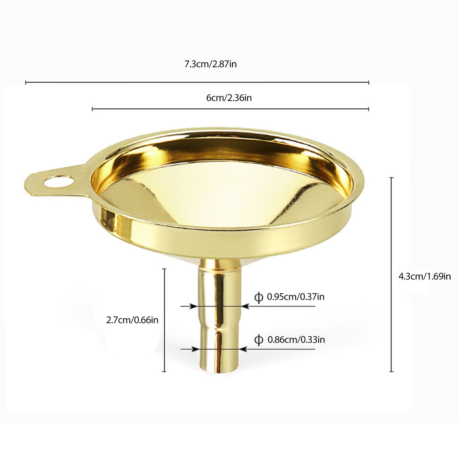 Kitchen Funnel 304 Stainless Steel Gold Plated Taper Mirror Polishing Oil Wine view 10