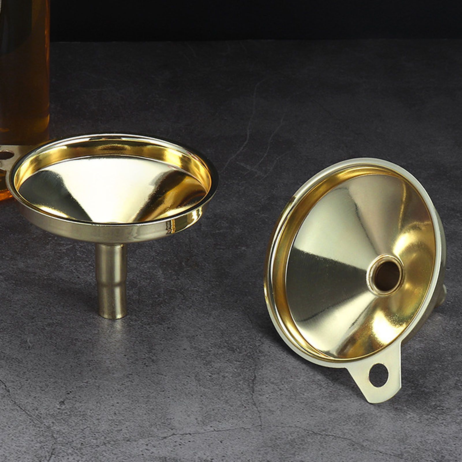 Kitchen Funnel 304 Stainless Steel Gold Plated Taper Mirror Polishing Oil Wine view 14