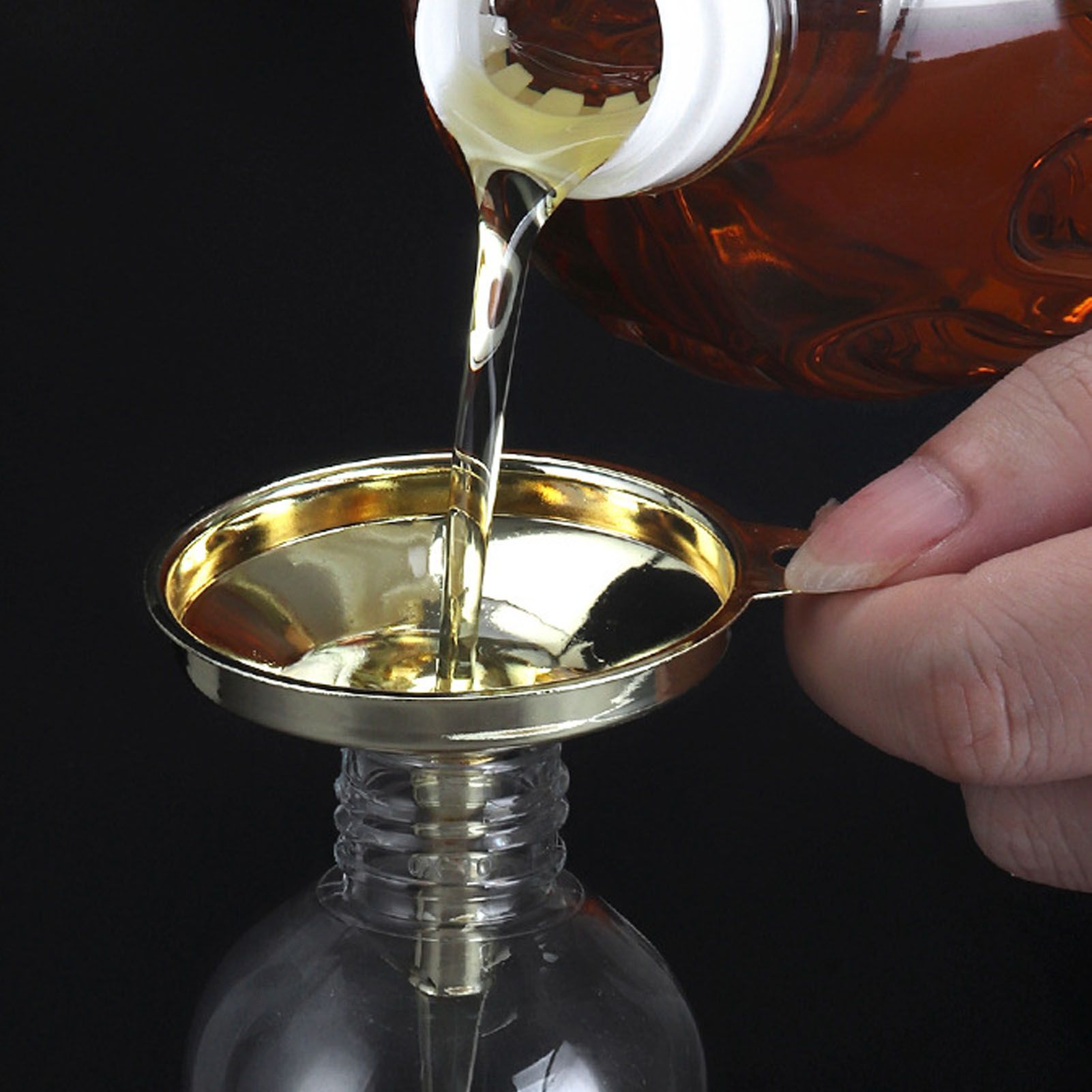 Kitchen Funnel 304 Stainless Steel Gold Plated Taper Mirror Polishing Oil Wine view 15
