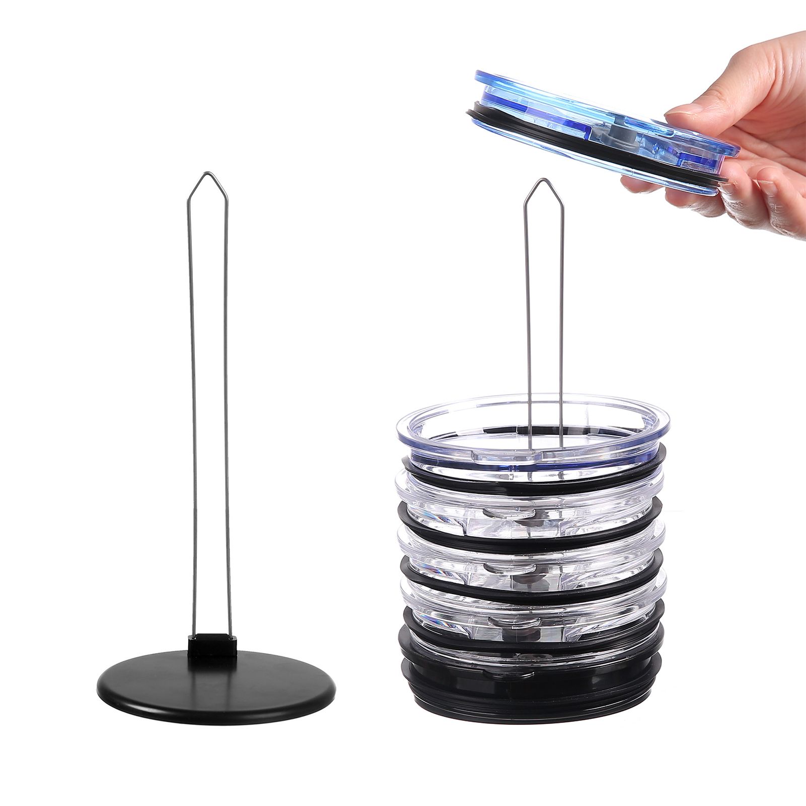 Tumbler Lid Organizer Space Saving Slim Vertical Storage for Up to 10 Lids view 12