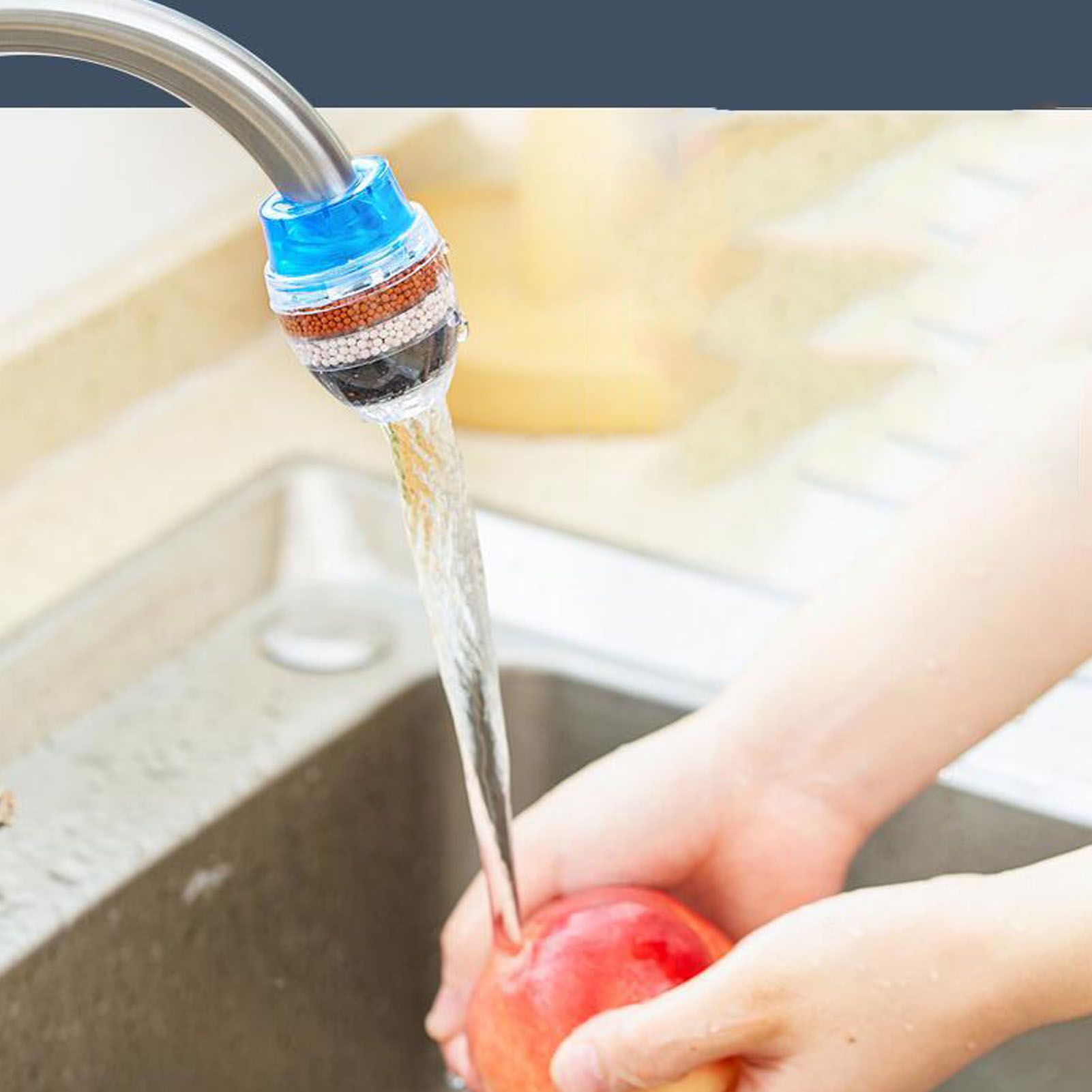 Faucet Mount Filter Blue Water Filter Multi Layer Efficient Water Saving Easy view 11