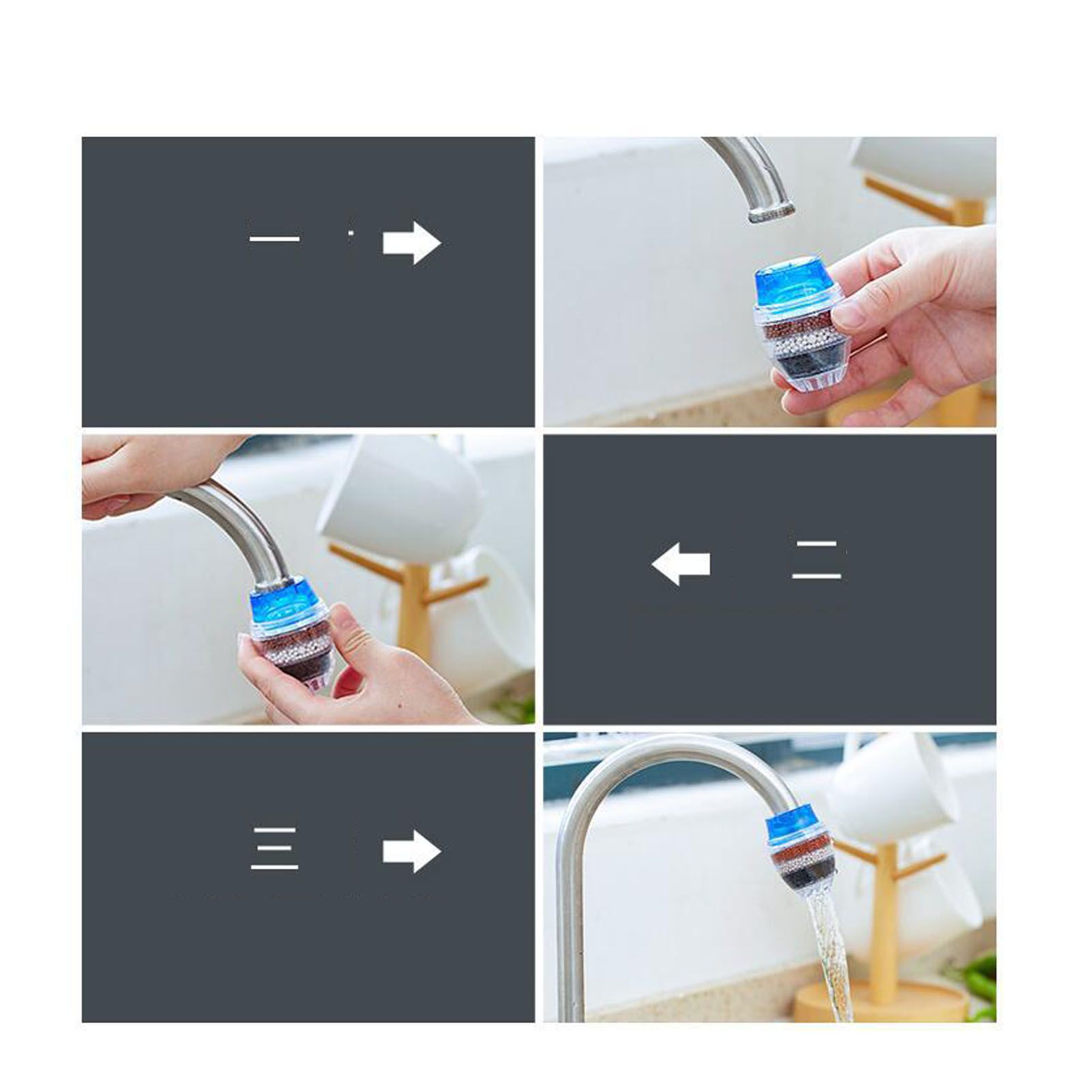 Faucet Mount Filter Blue Water Filter Multi Layer Efficient Water Saving Easy view 13