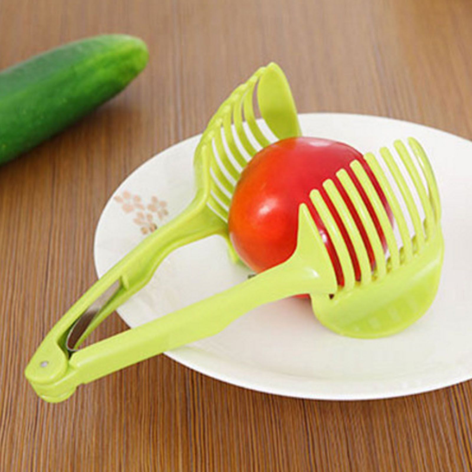 Tomato Slicing Holder ABS Multipurpose Handheld Round Fruit Tong Onion Holder view 5