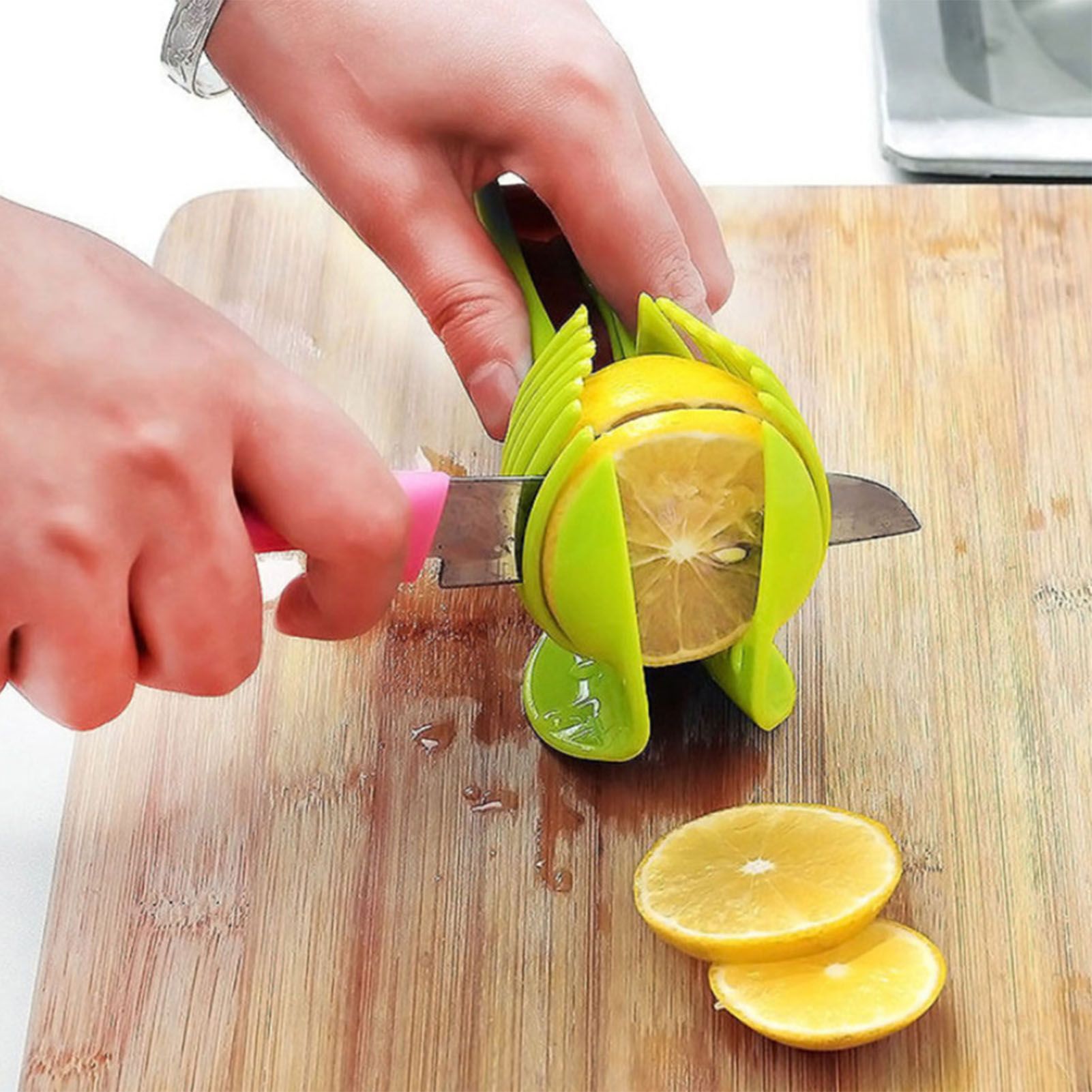 Tomato Slicing Holder ABS Multipurpose Handheld Round Fruit Tong Onion Holder view 9