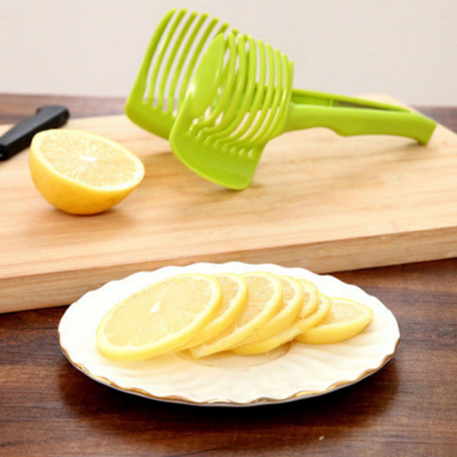 Tomato Slicing Holder ABS Multipurpose Handheld Round Fruit Tong Onion Holder view 14