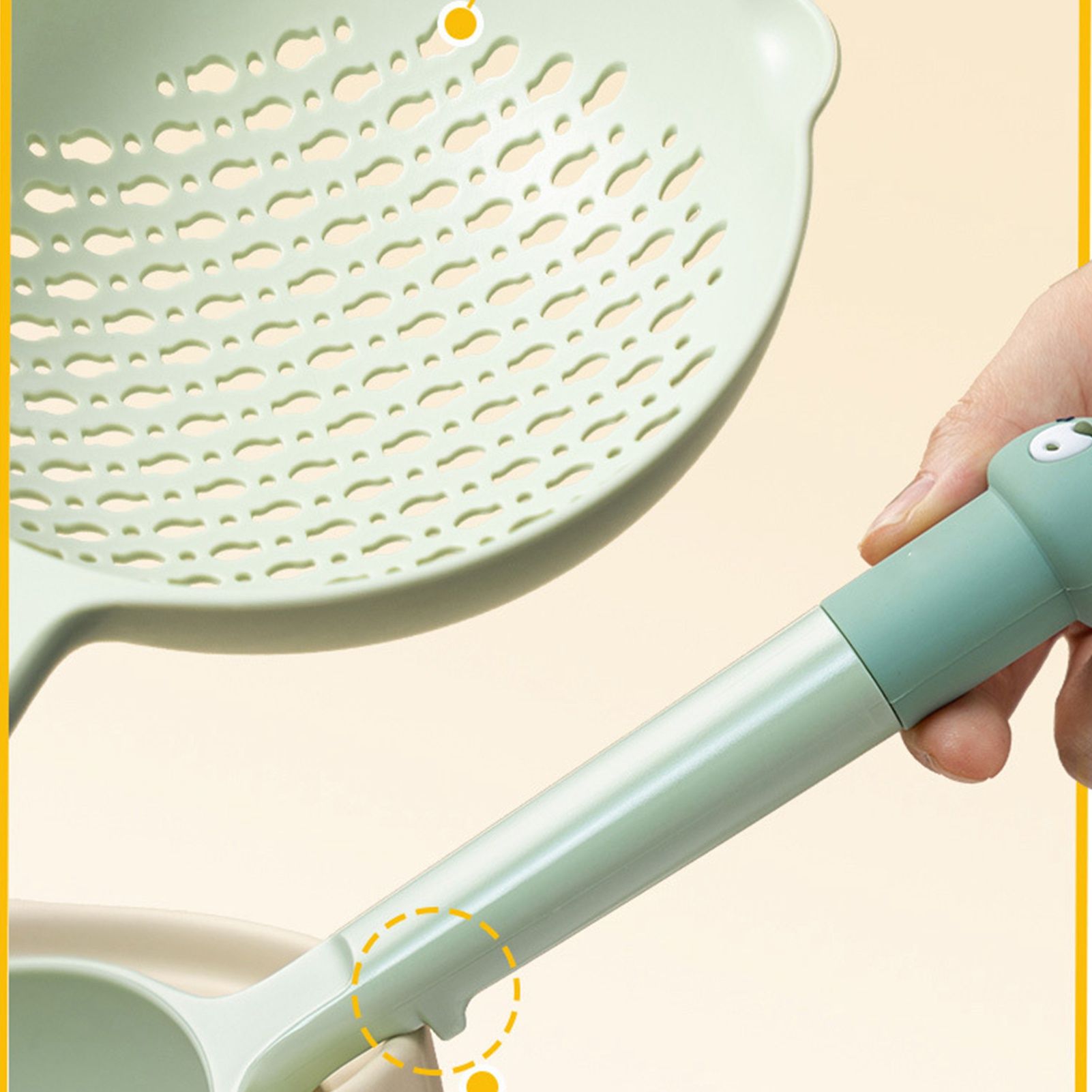 Ladle Fine Mesh Strainer Durable Nylon PVC Handle Heat Resistant Large view 11