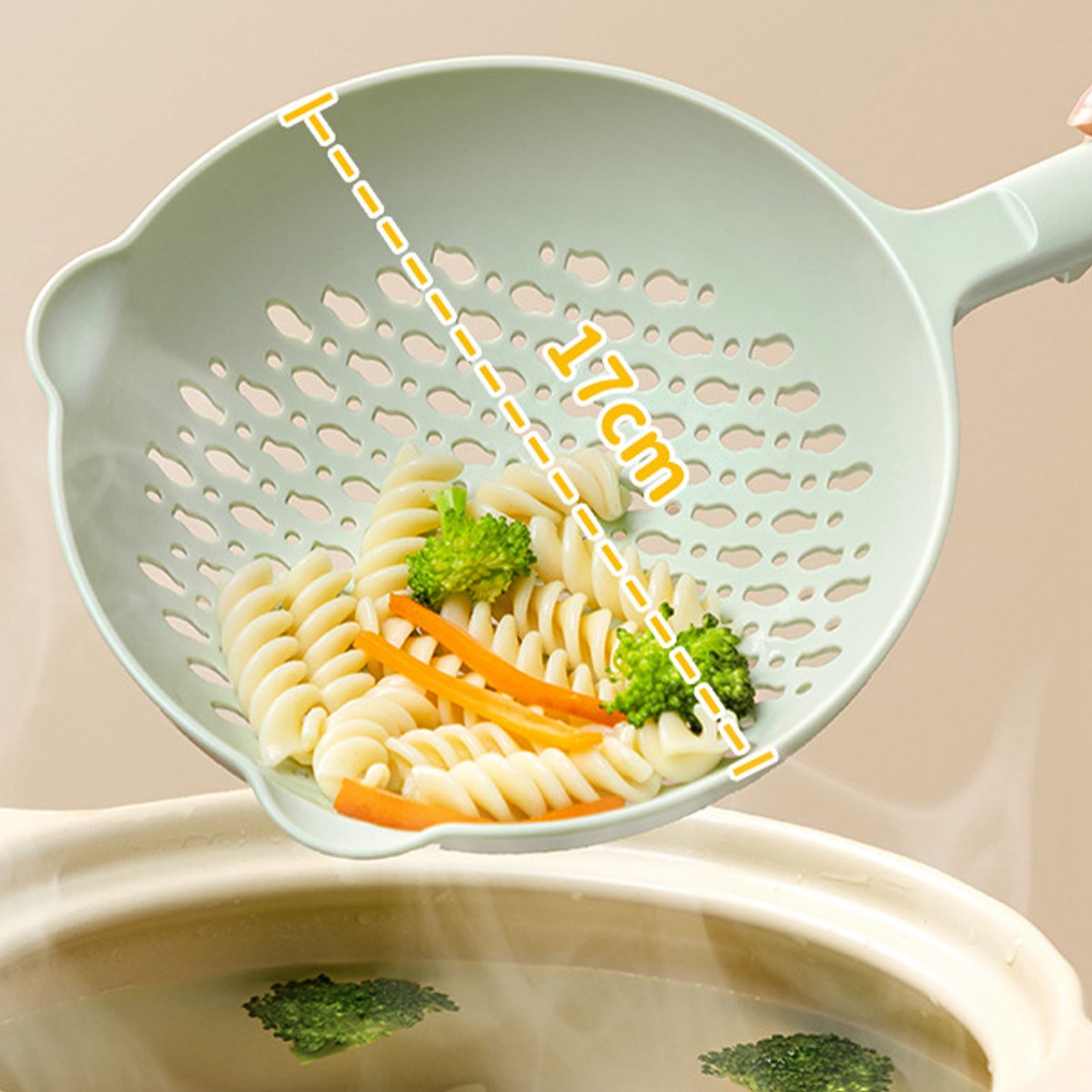 Ladle Fine Mesh Strainer Durable Nylon PVC Handle Heat Resistant Large view 12