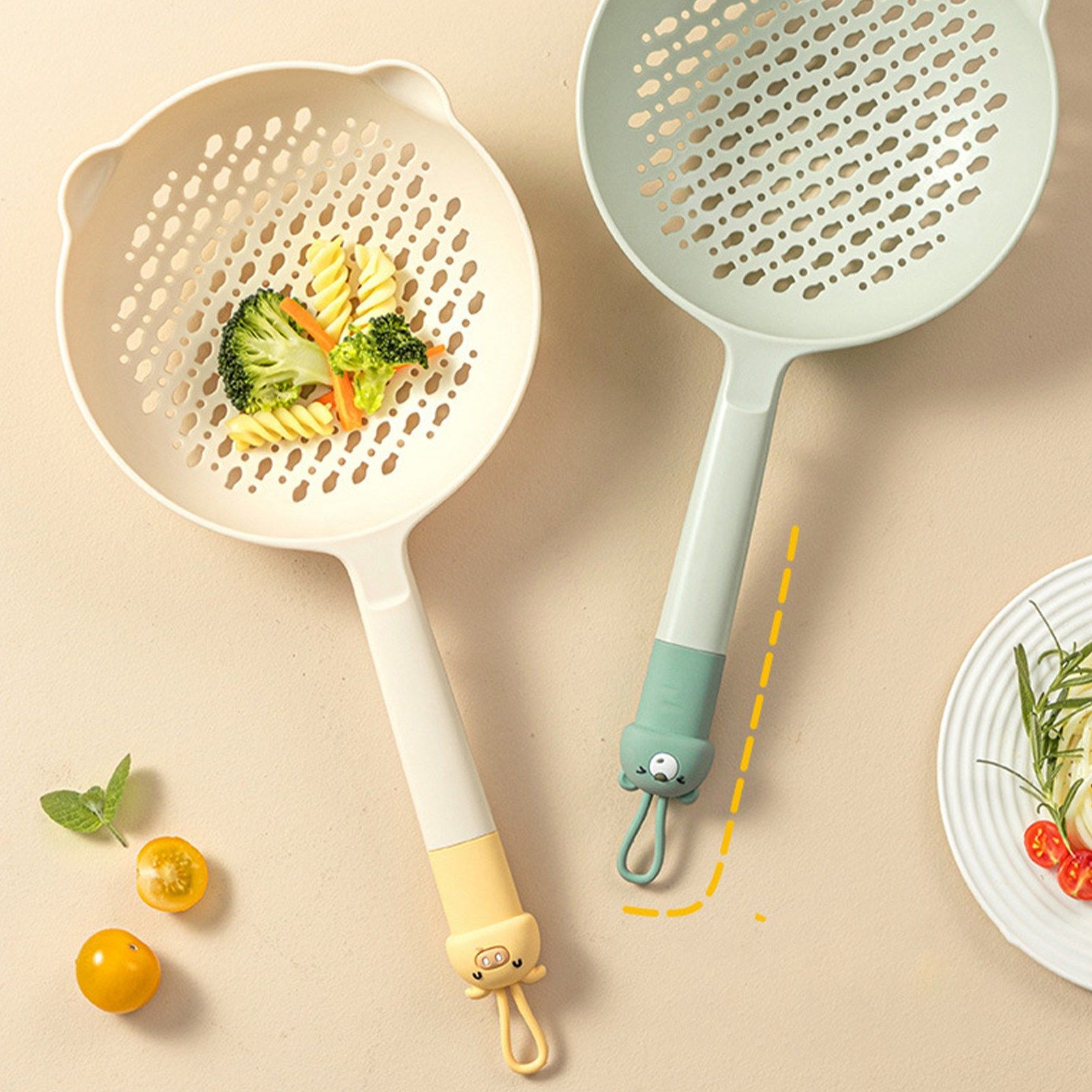 Ladle Fine Mesh Strainer Durable Nylon PVC Handle Heat Resistant Large view 13