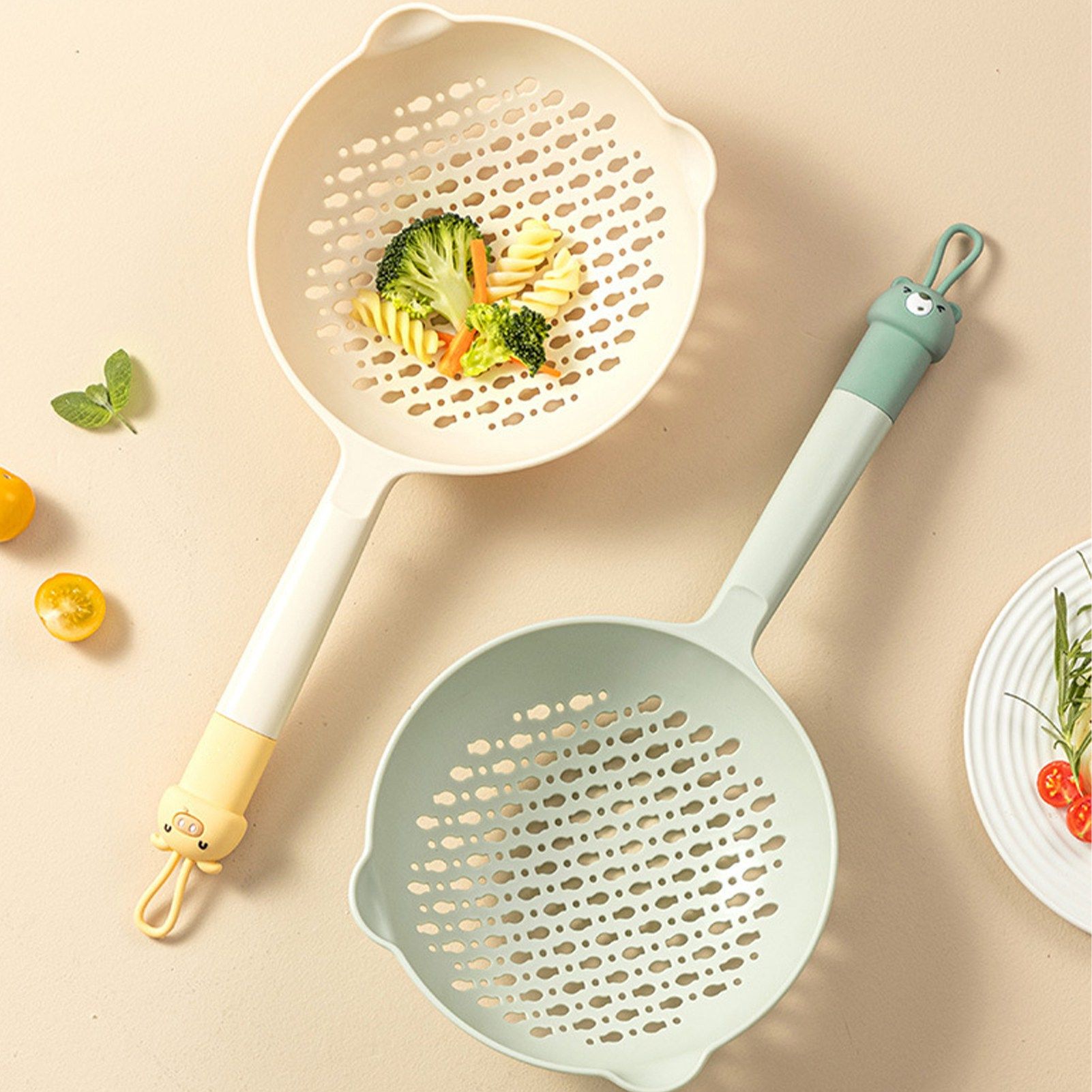 Ladle Fine Mesh Strainer Durable Nylon PVC Handle Heat Resistant Large view 14