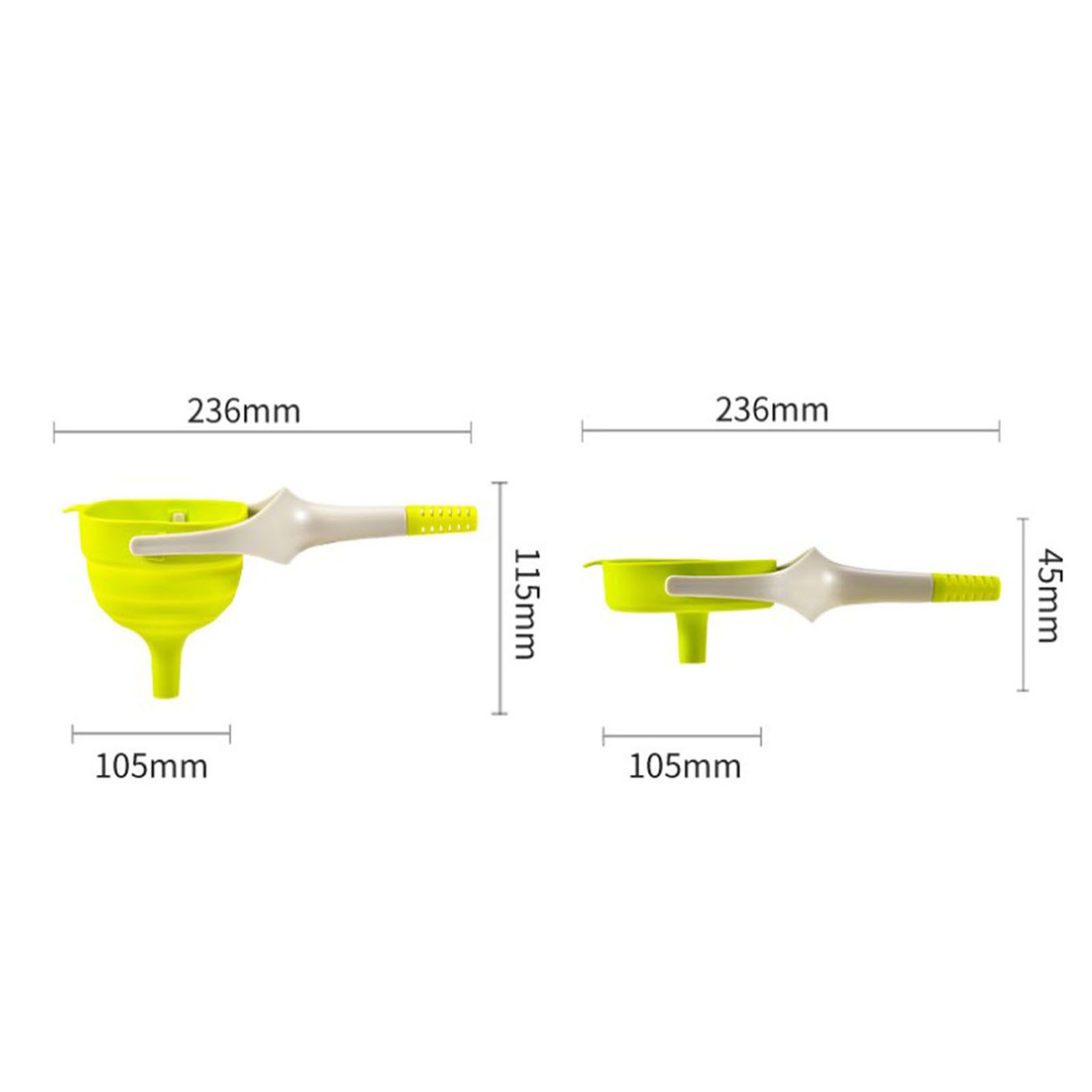 Kitchen Funnel Foldable Silicone Funnel Dispenser 4.1in Wide Mouth Handheld view 10