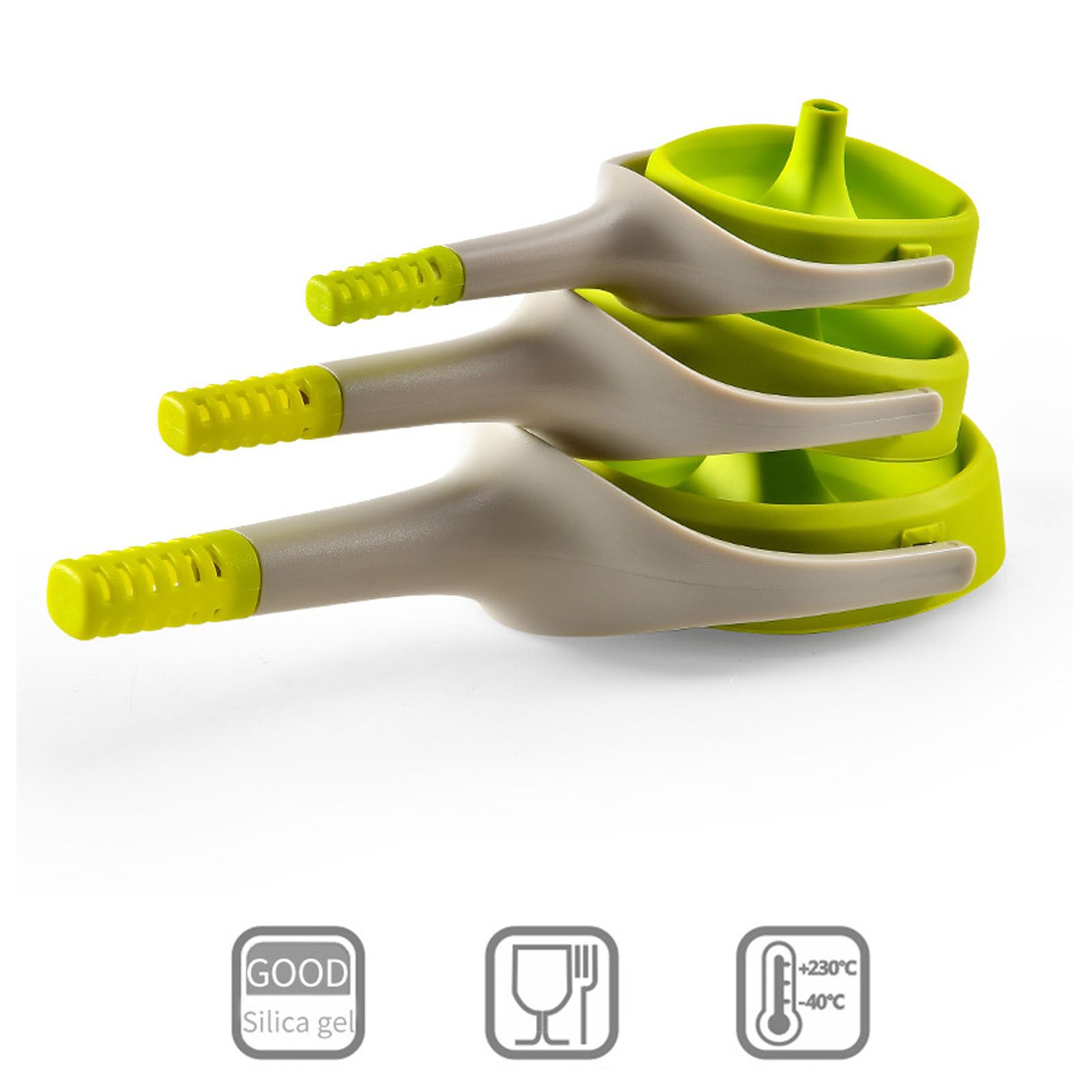 Kitchen Funnel Foldable Silicone Funnel Dispenser 4.1in Wide Mouth Handheld view 12