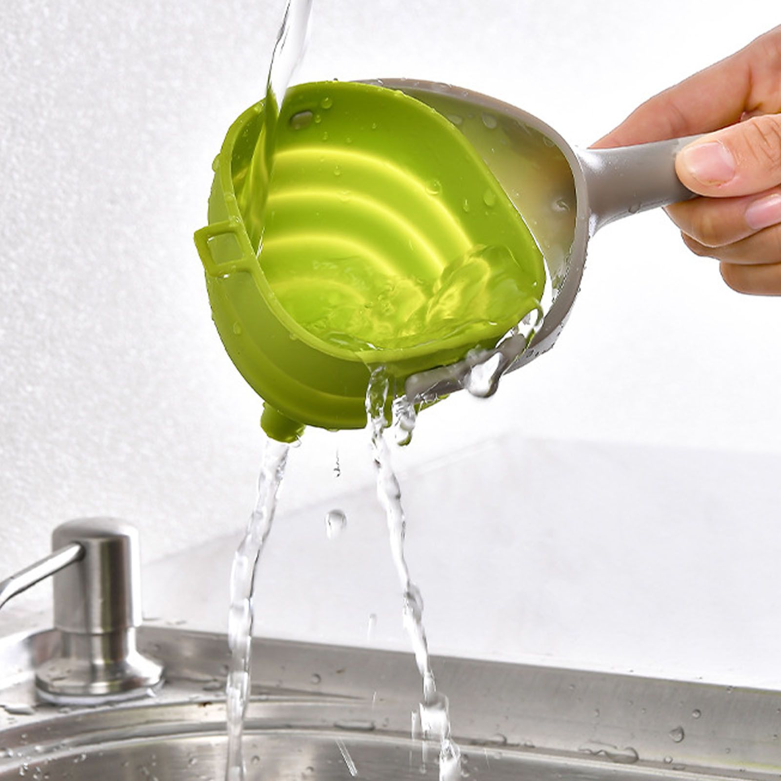Kitchen Funnel Foldable Silicone Funnel Dispenser 4.1in Wide Mouth Handheld view 14