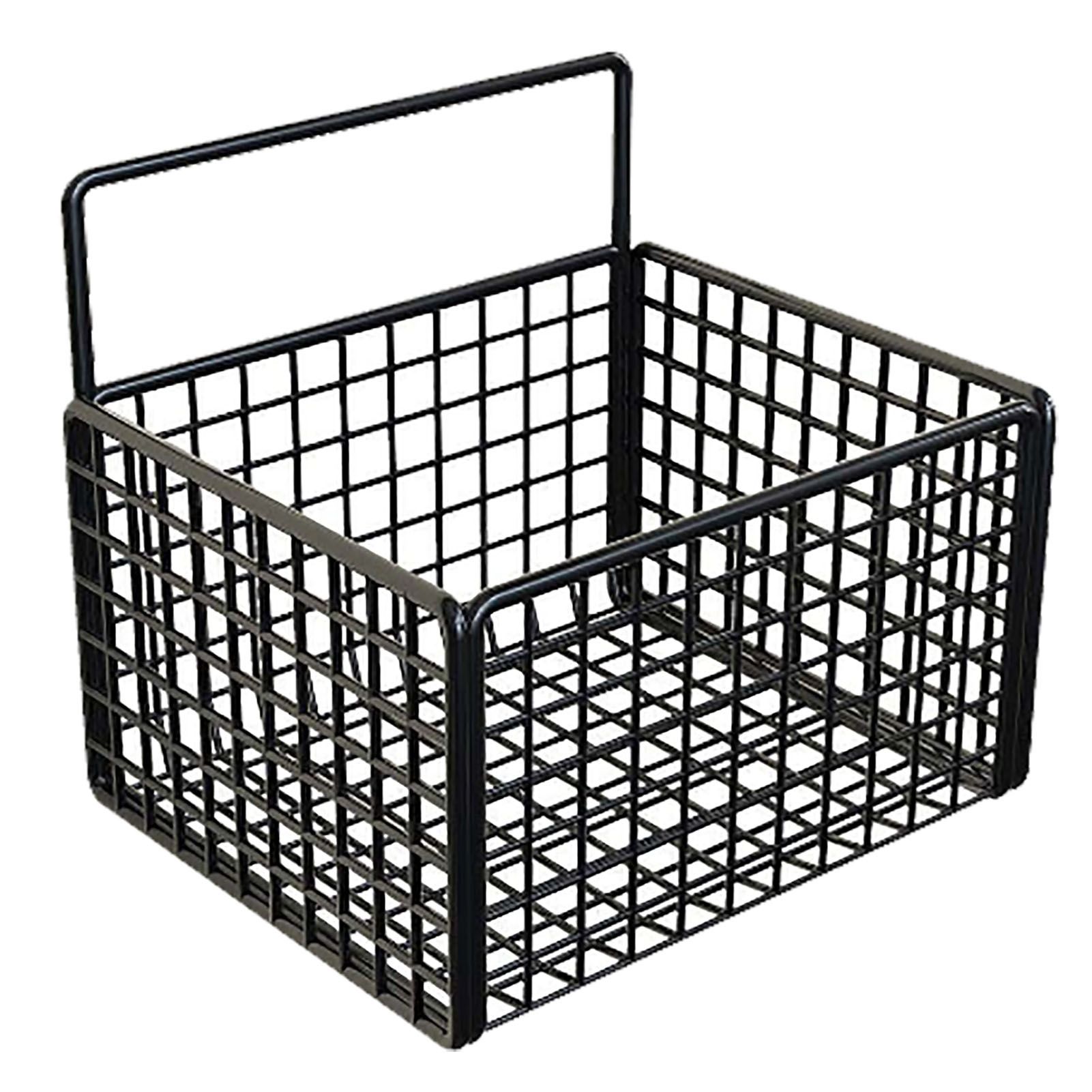 Wall Mounted Storage Basket No Drilling Adhesive Metal Wire Hanging Basket for — image 1