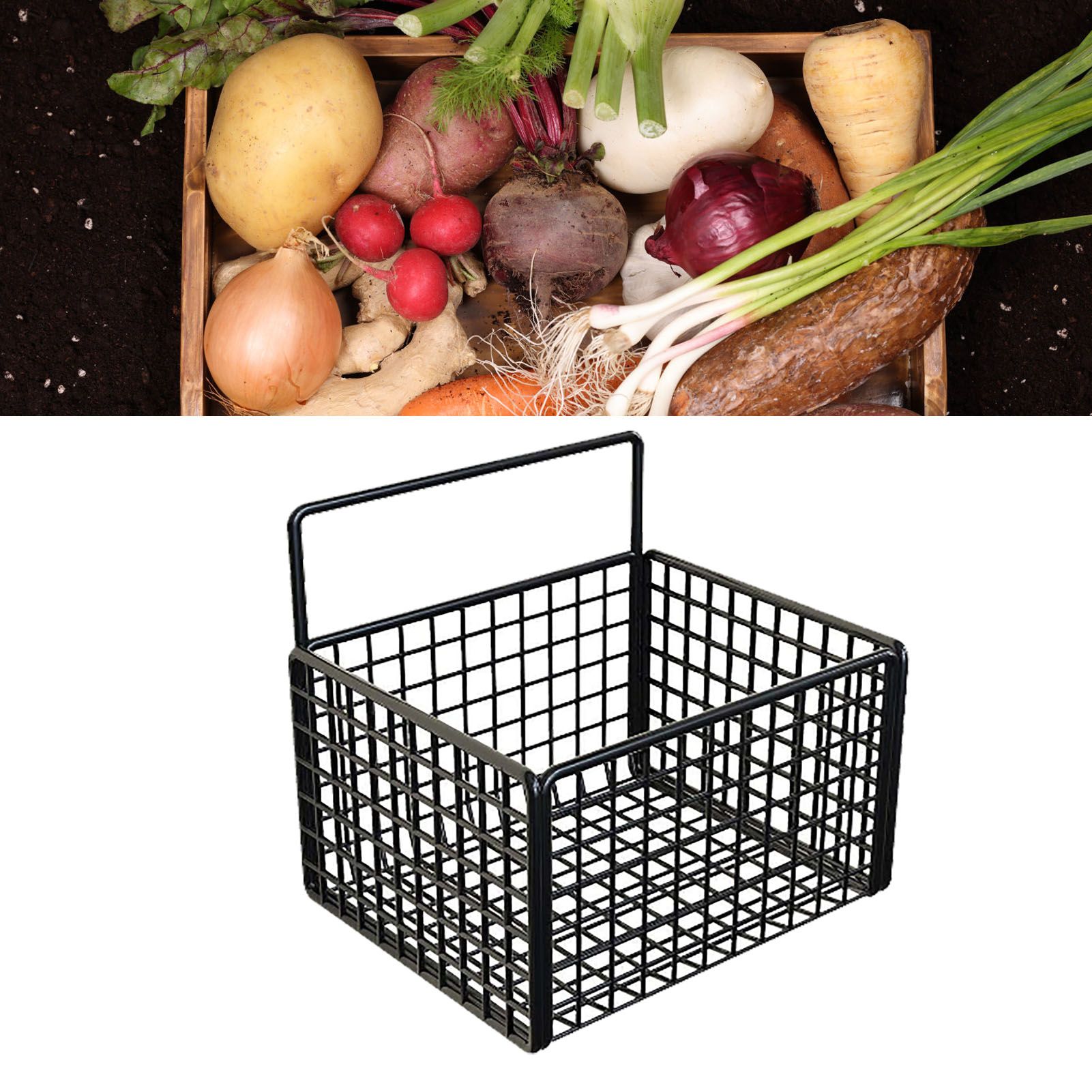 Wall Mounted Storage Basket No Drilling Adhesive Metal Wire Hanging Basket for view 5