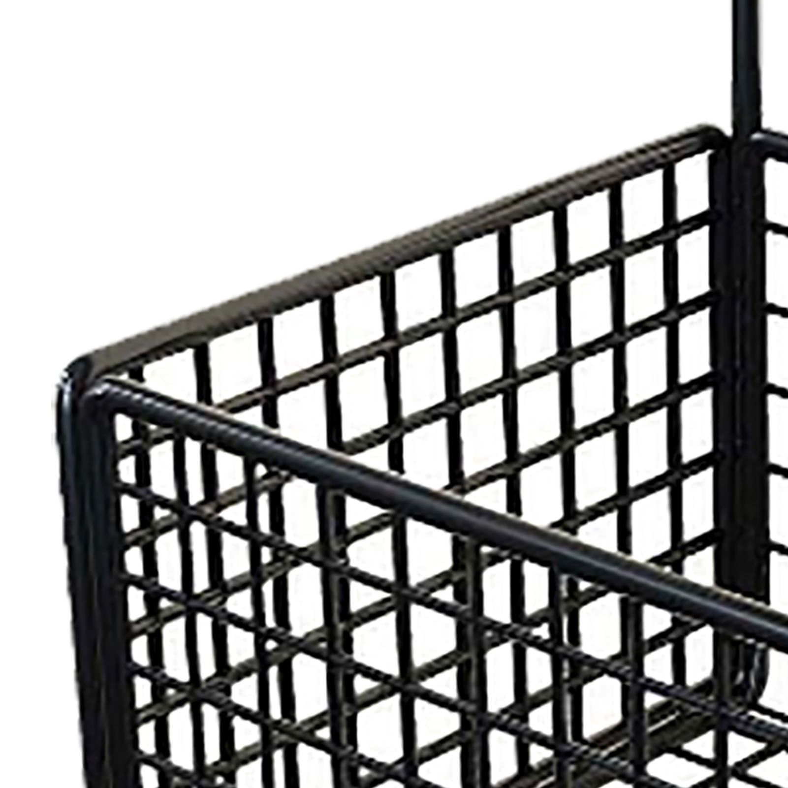 Wall Mounted Storage Basket No Drilling Adhesive Metal Wire Hanging Basket for view 8