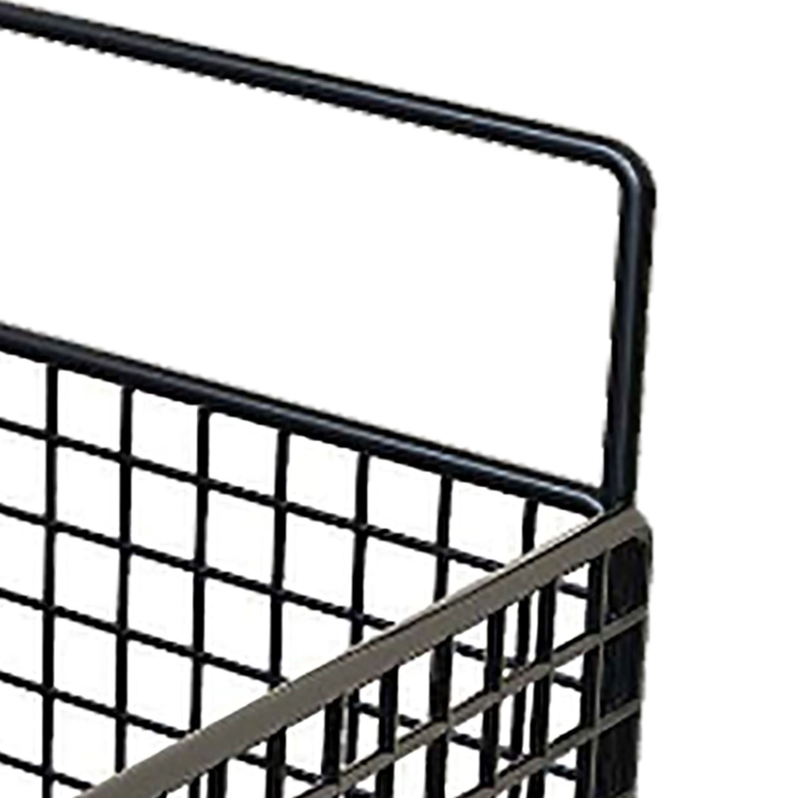 Wall Mounted Storage Basket No Drilling Adhesive Metal Wire Hanging Basket for view 9