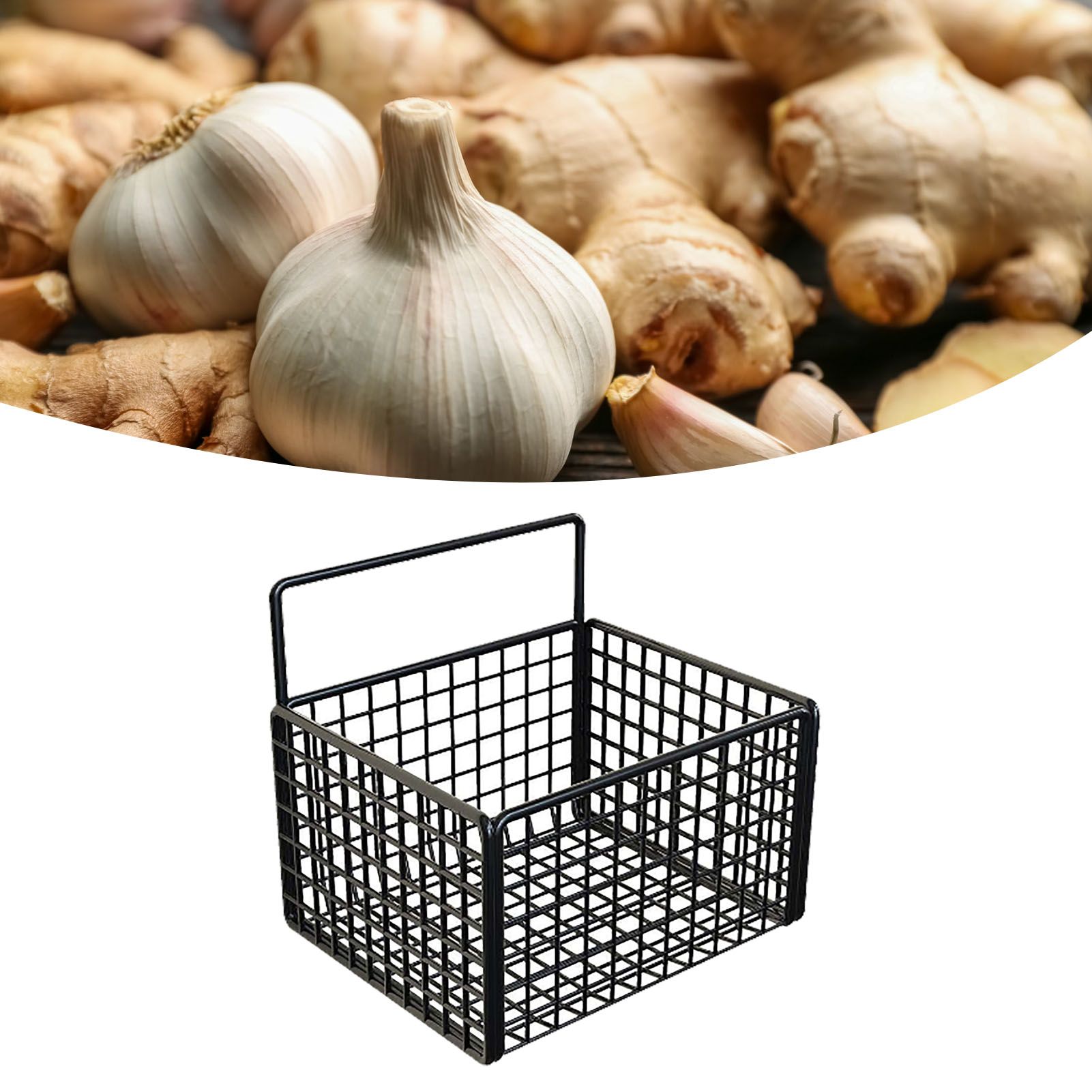 Wall Mounted Storage Basket No Drilling Adhesive Metal Wire Hanging Basket for view 12
