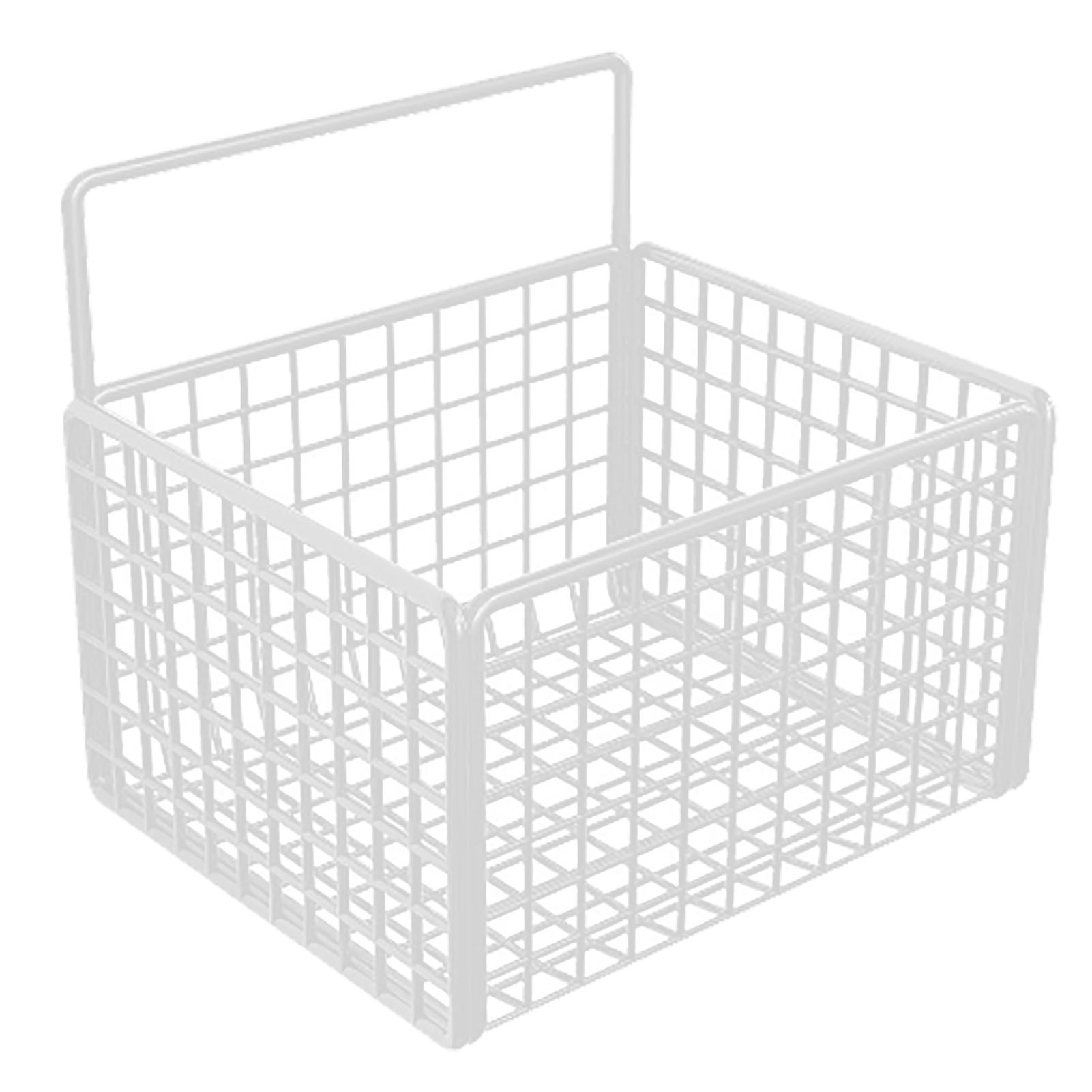 Wall Mounted Storage Basket No Drilling Adhesive Metal Wire Hanging Basket for — image 1
