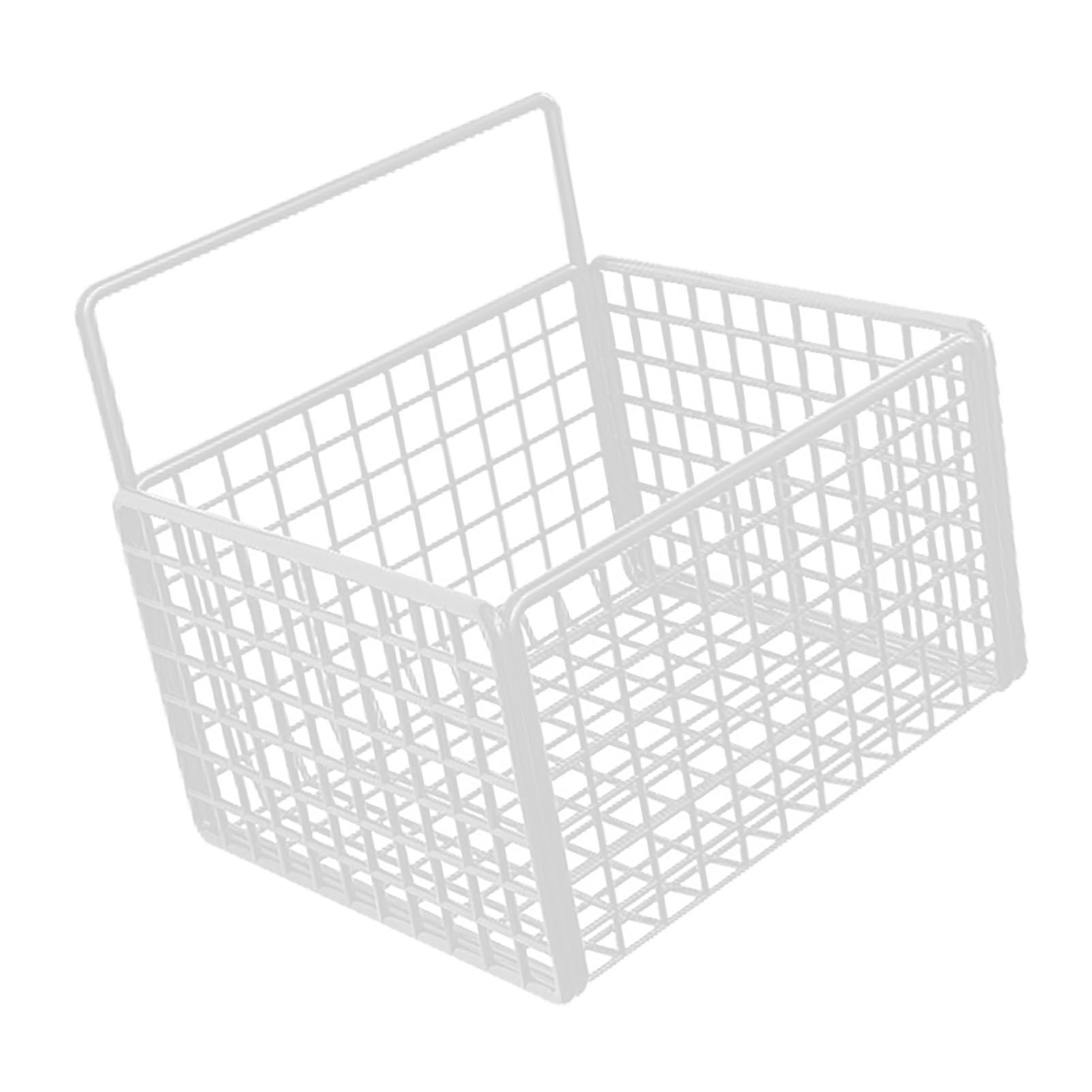 Wall Mounted Storage Basket No Drilling Adhesive Metal Wire Hanging Basket for view 2