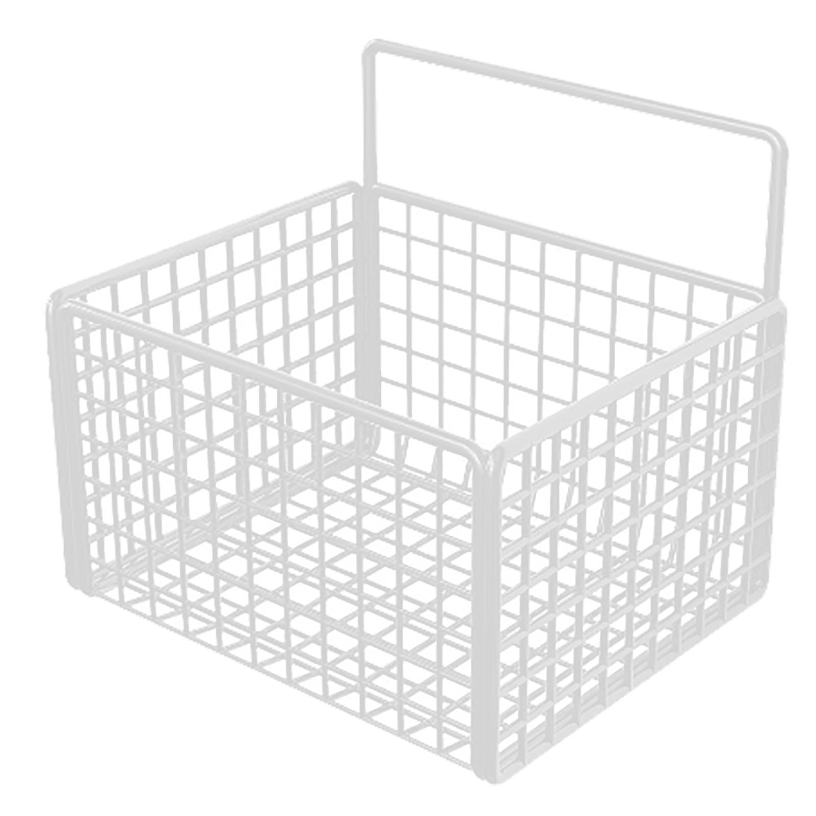 Wall Mounted Storage Basket No Drilling Adhesive Metal Wire Hanging Basket for view 4