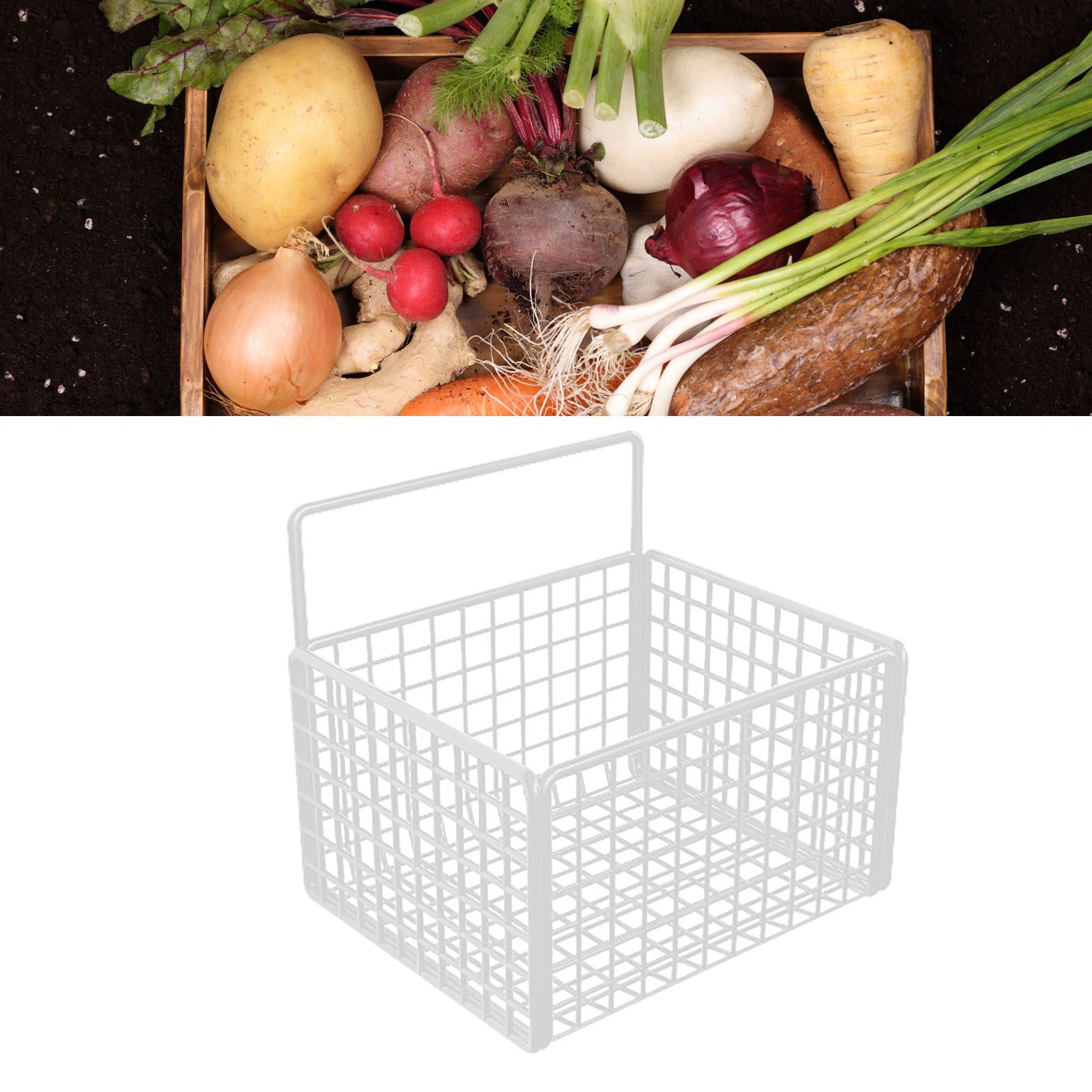 Wall Mounted Storage Basket No Drilling Adhesive Metal Wire Hanging Basket for view 5
