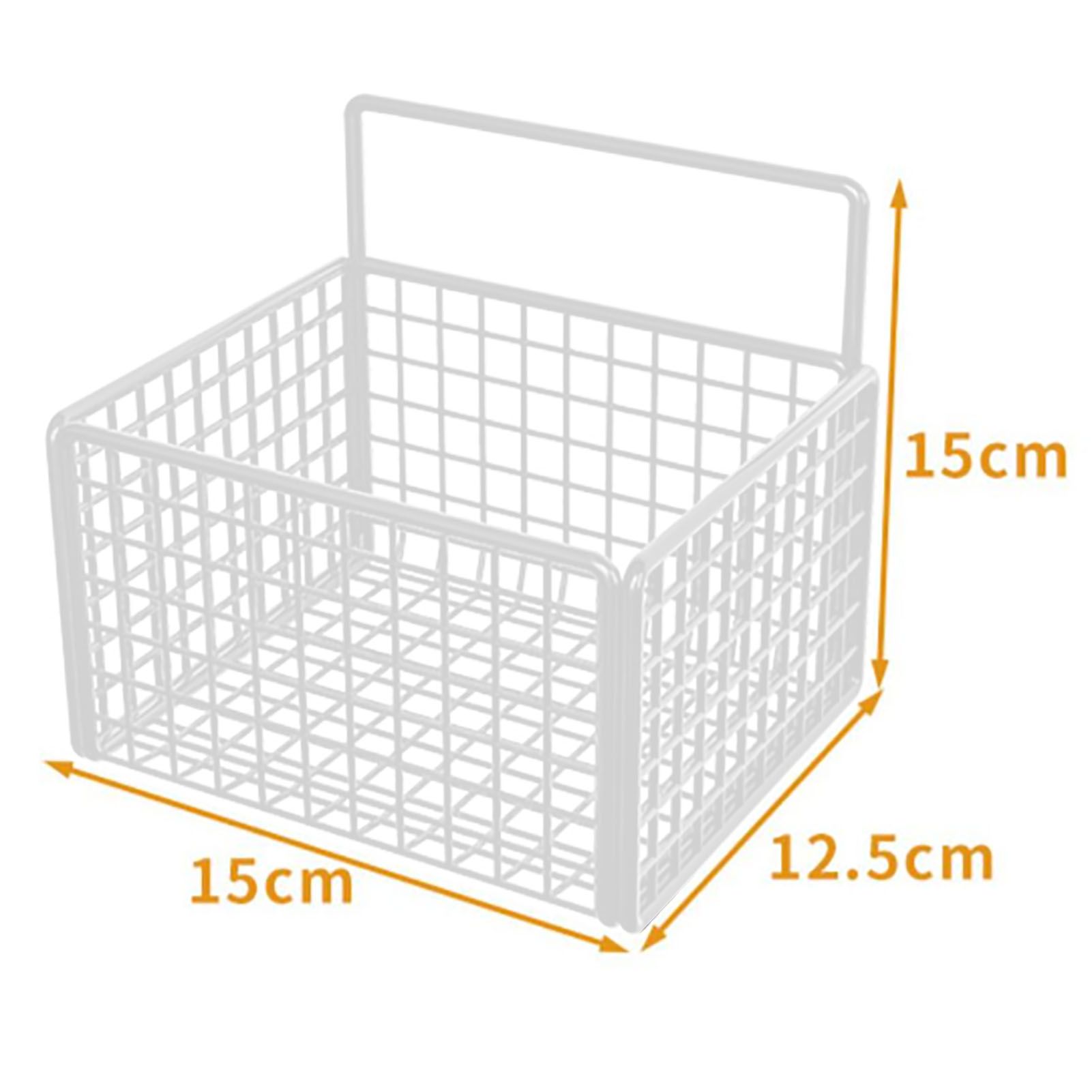 Wall Mounted Storage Basket No Drilling Adhesive Metal Wire Hanging Basket for view 10