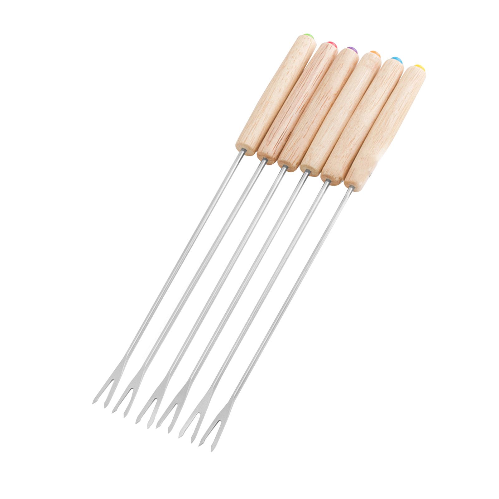 6pcs Stainless Steel Fondue Forks Cheese Fondue Sticks Smore Sticks with view 3