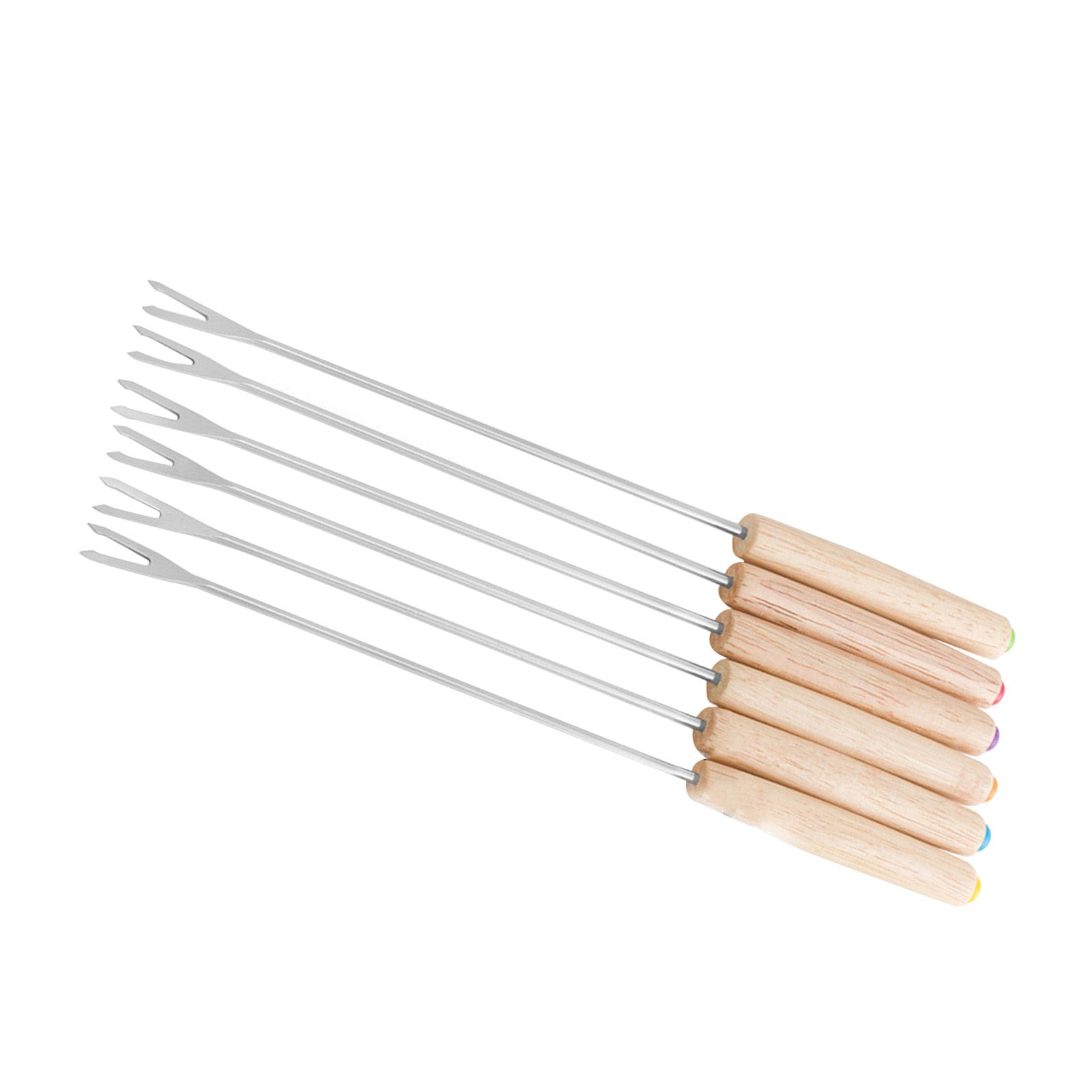 6pcs Stainless Steel Fondue Forks Cheese Fondue Sticks Smore Sticks with view 4