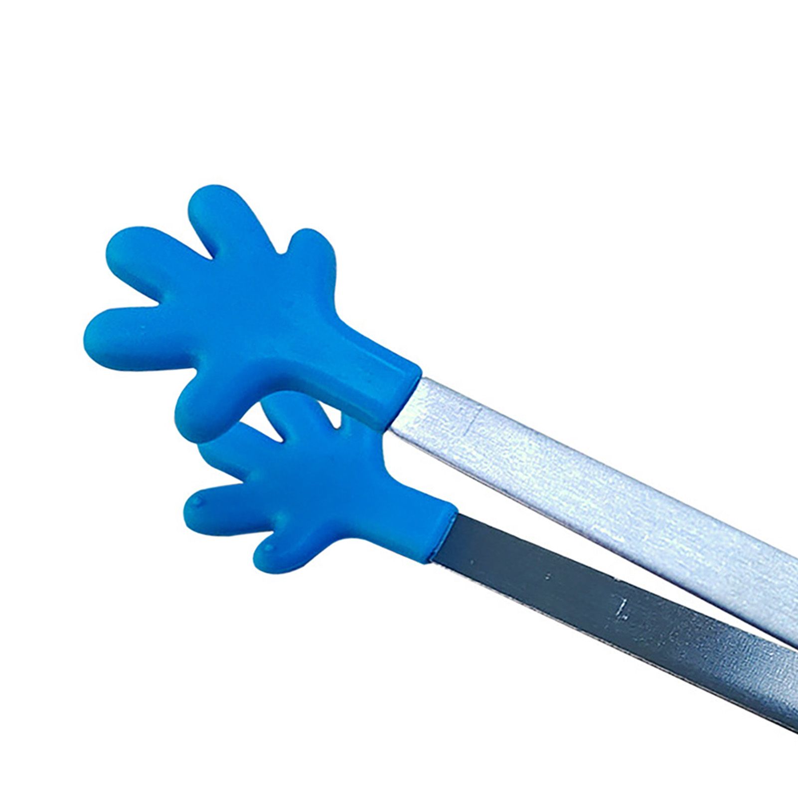 Hand Shape Small Tongs Silicone Tips Blue Stainless Steel Funny Heat Resistant view 12