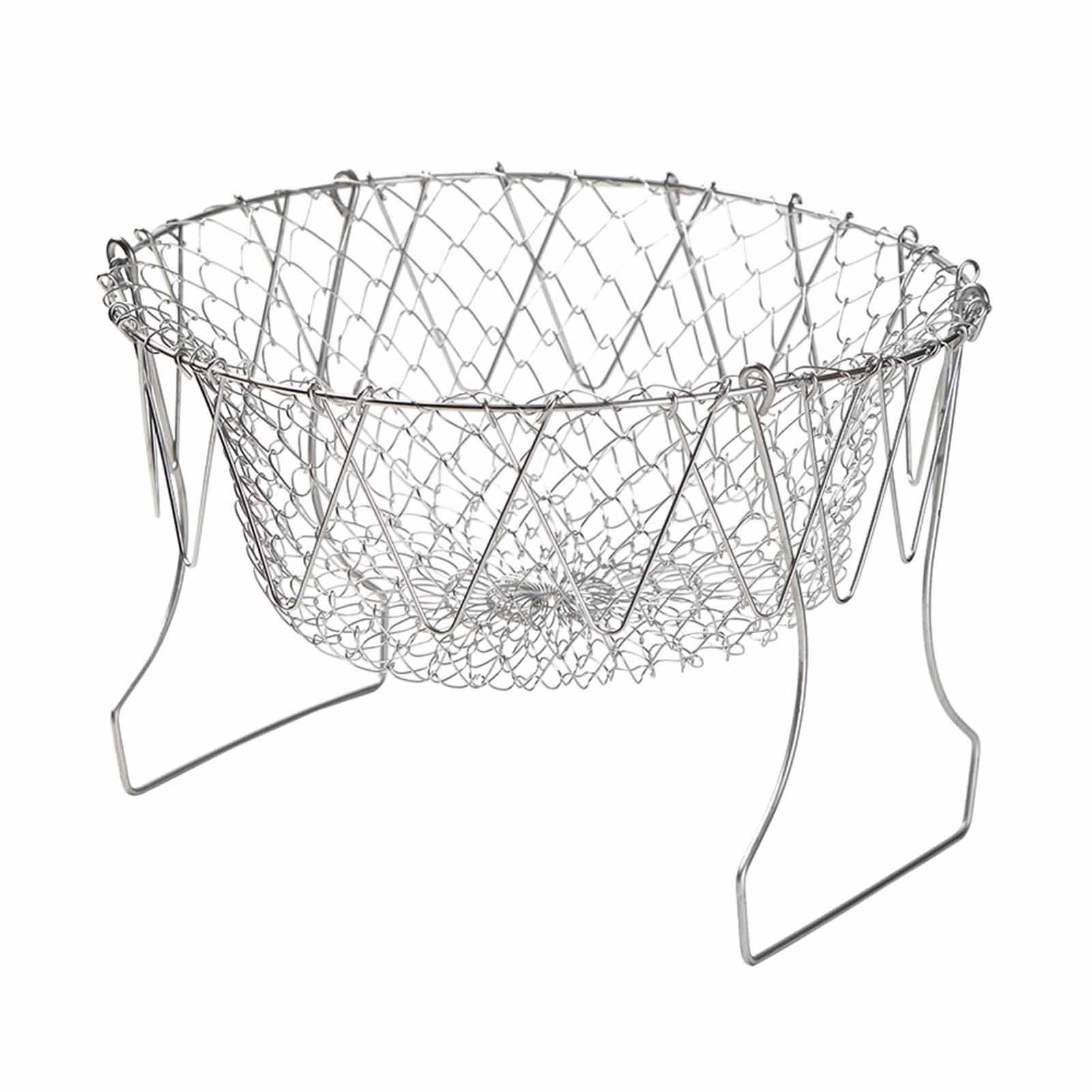 Stainless Steel Frying Basket Foldable Moderate Mesh Density Versatile Cooking