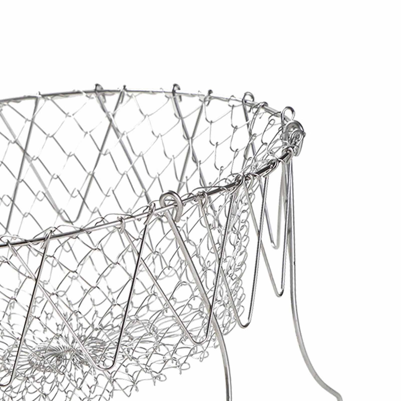Stainless Steel Frying Basket Foldable Moderate Mesh Density Versatile Cooking view 7