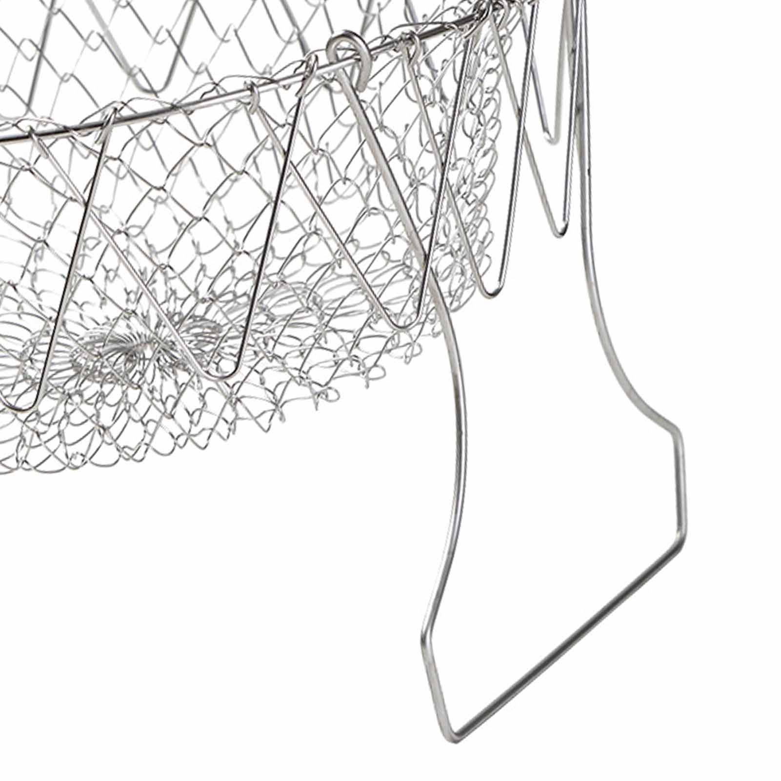 Stainless Steel Frying Basket Foldable Moderate Mesh Density Versatile Cooking view 8