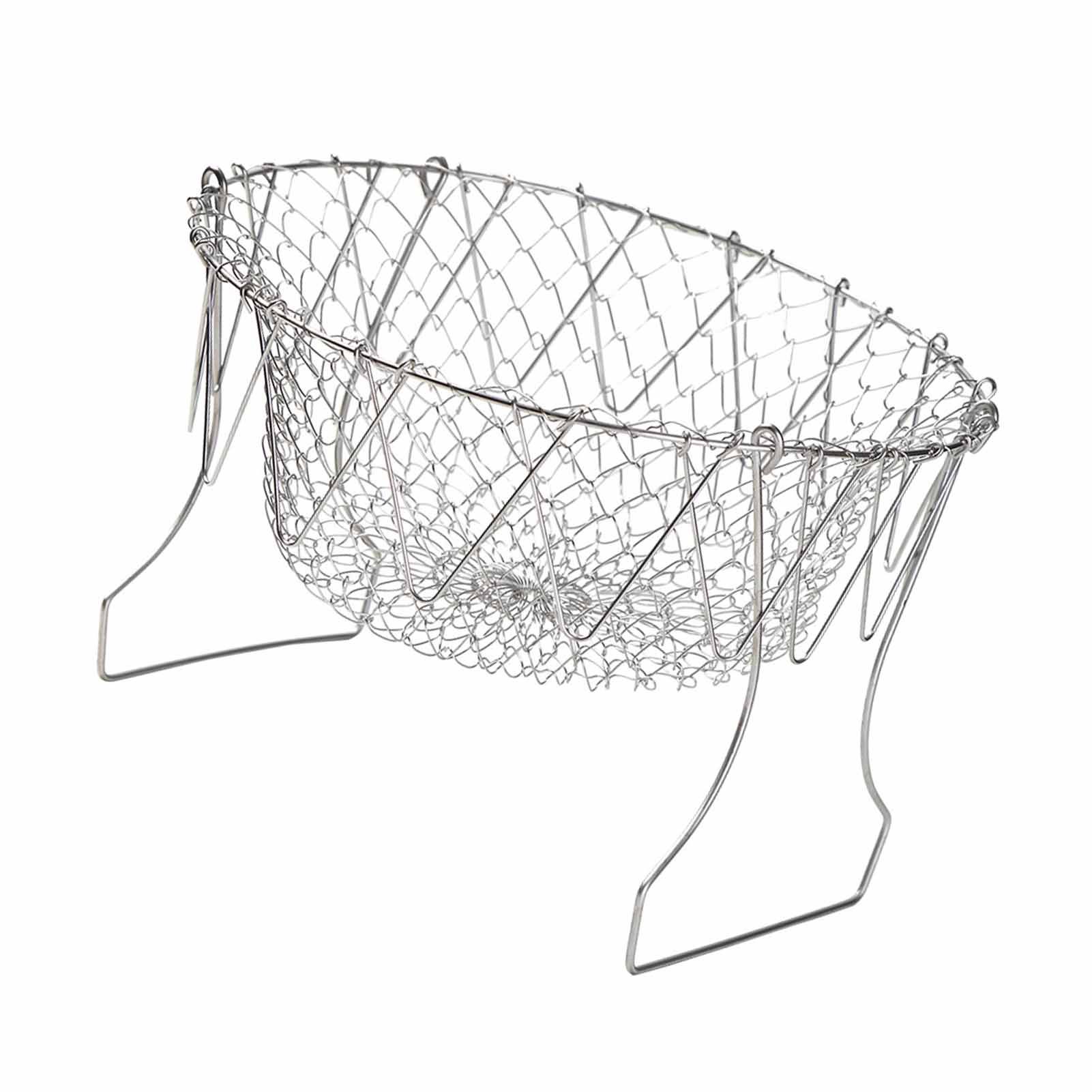 Stainless Steel Frying Basket Foldable Moderate Mesh Density Versatile Cooking view 10