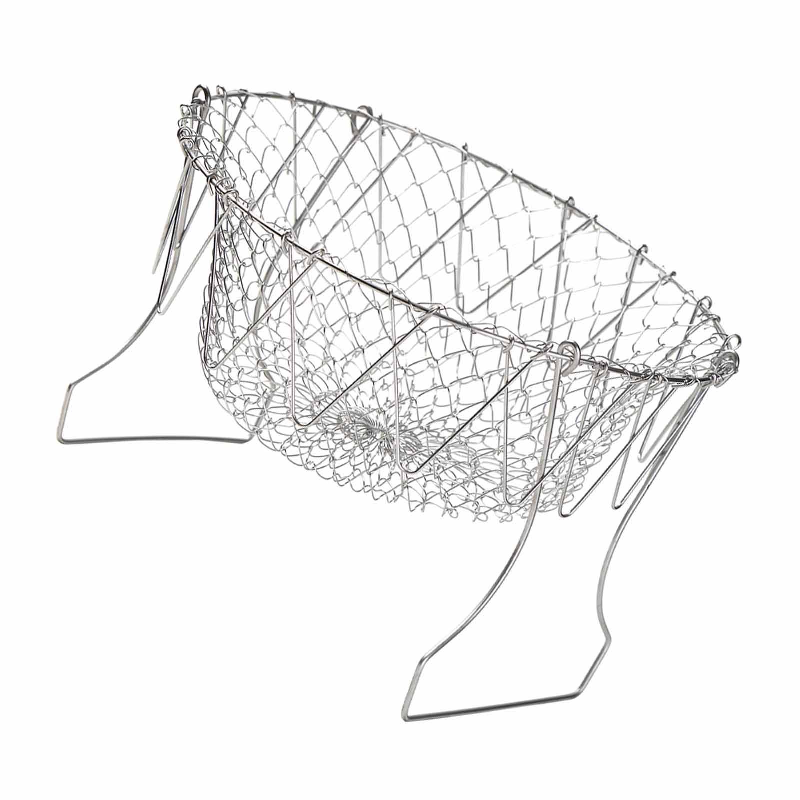 Stainless Steel Frying Basket Foldable Moderate Mesh Density Versatile Cooking view 11