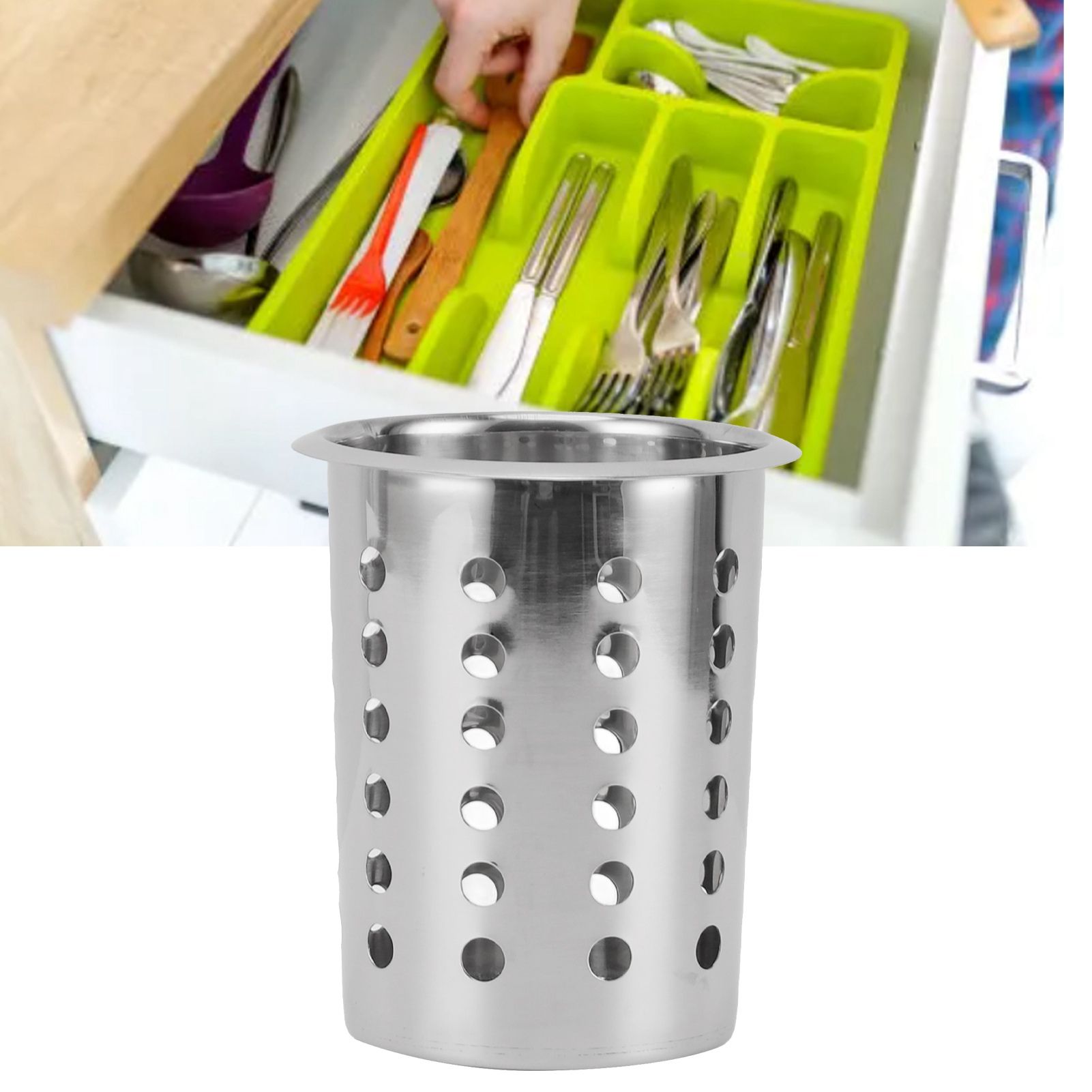 Kitchen Utensil Holder Multipurpose Large Capacity Mess Proof 304 Stainless view 11