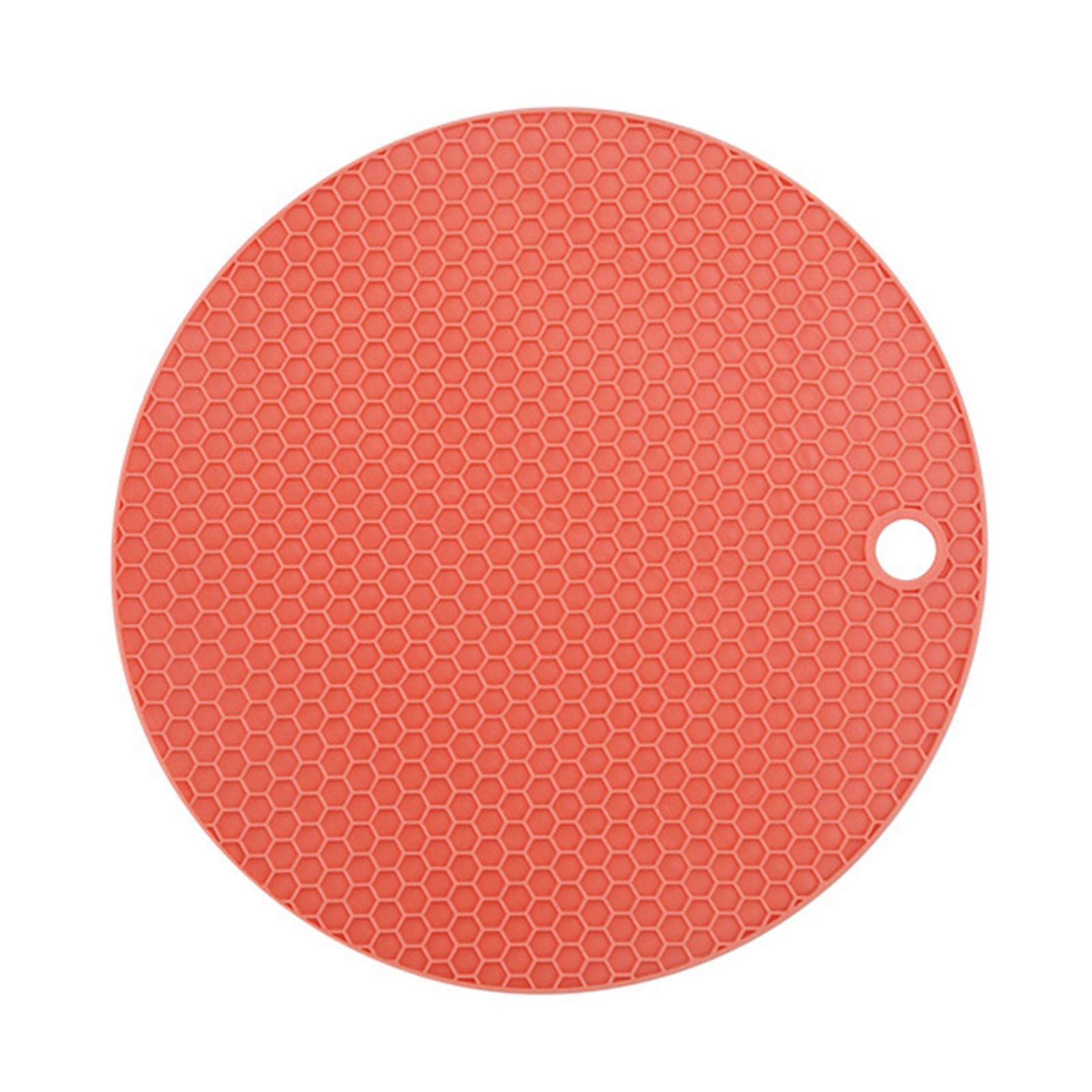 Heat Resistant Mat Silicone Slip Proof Round 17cm Heat Insulation Pad for