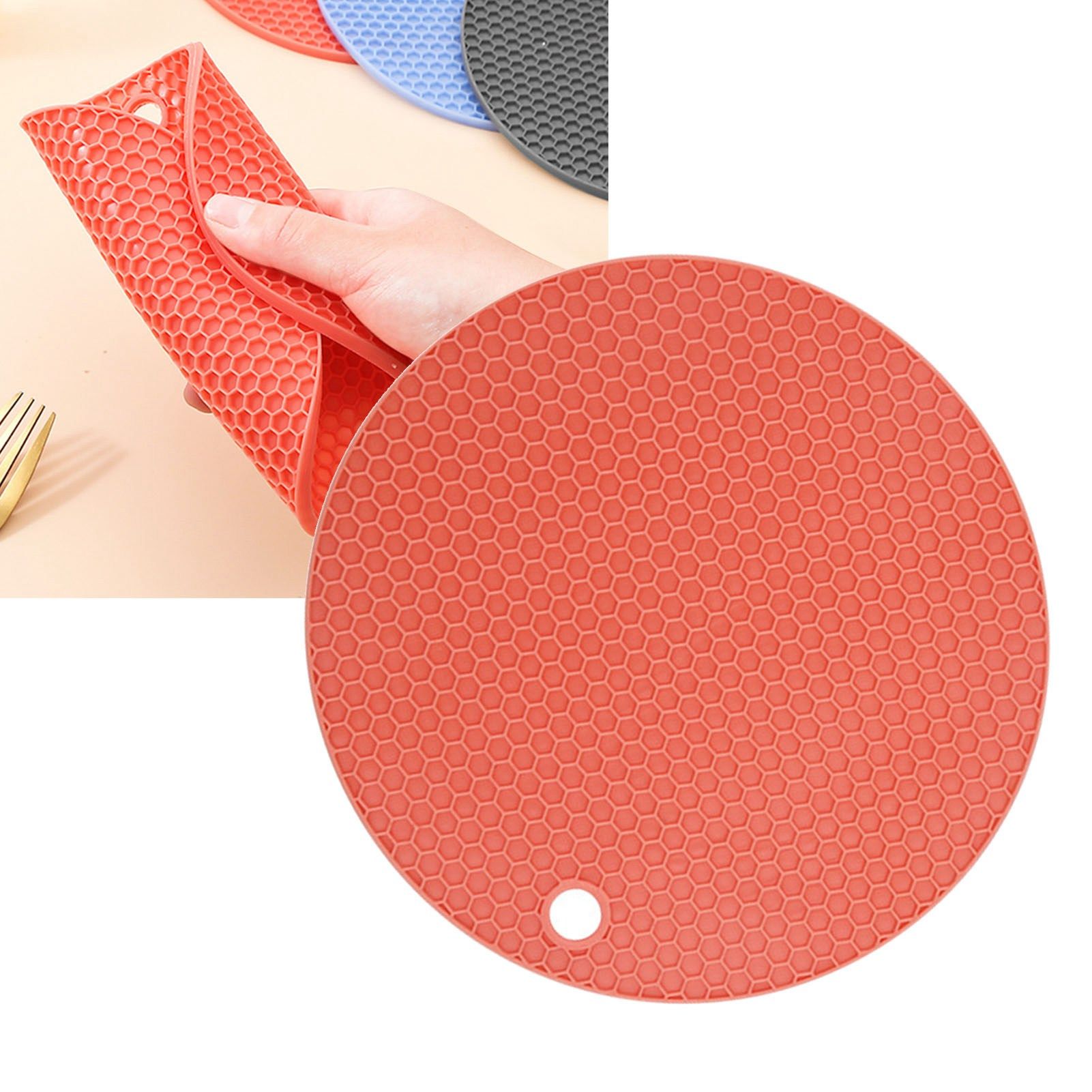 Heat Resistant Mat Silicone Slip Proof Round 17cm Heat Insulation Pad for view 6